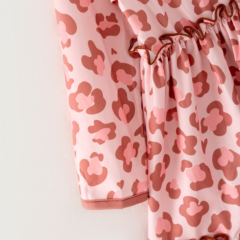 (In Stock G32-04-02)Girls Leopard Print Dress