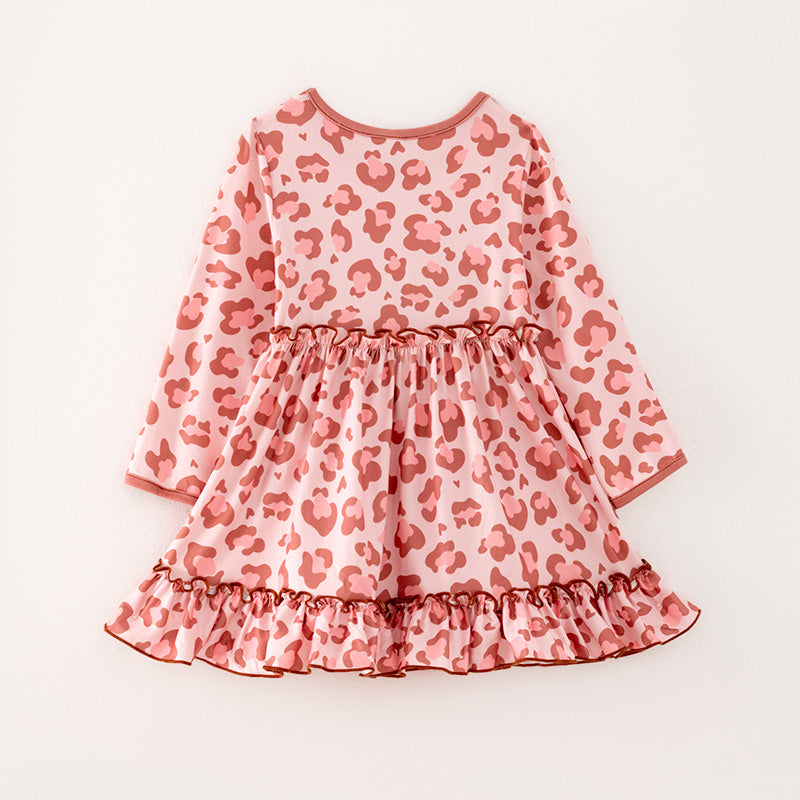 (In Stock G32-04-02)Girls Leopard Print Dress