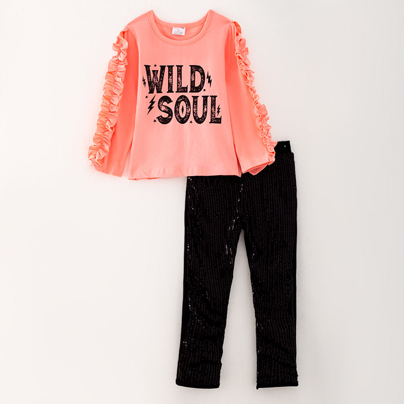 (In Stock G31-01-01)Girls Pink Top Outfit Set