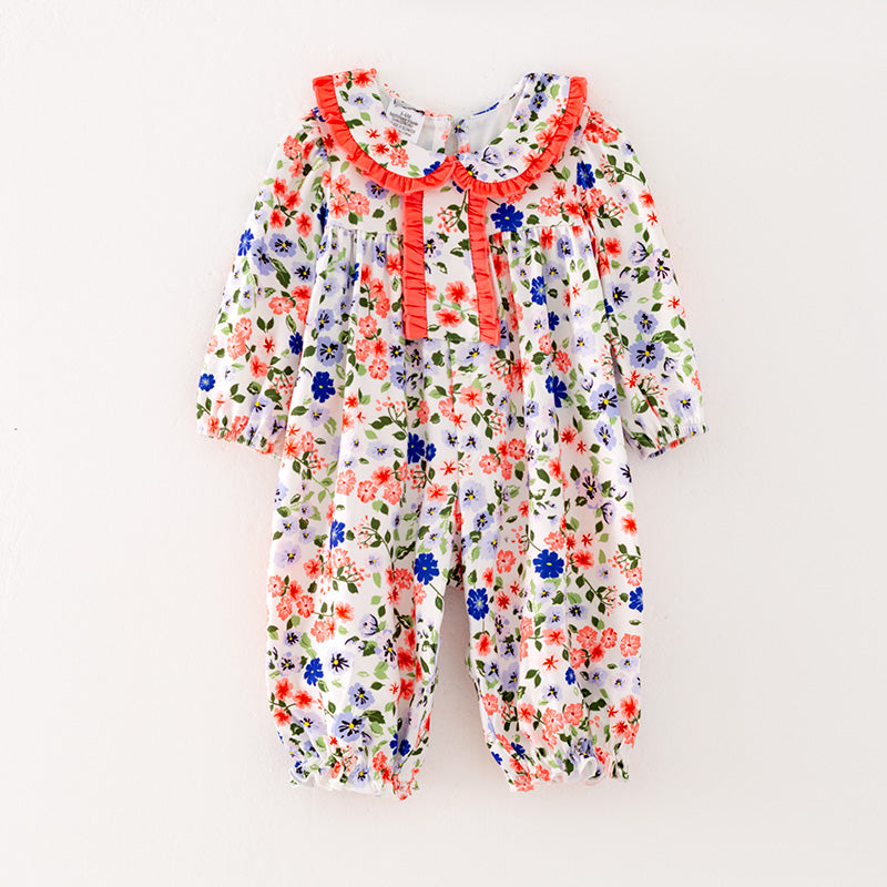 (In Stock G31-04-01)Baby Girls Floral Print Romper