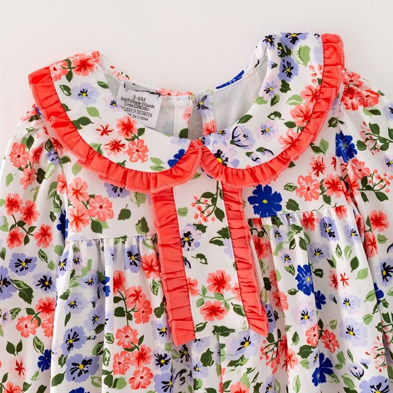 (In Stock G31-04-01)Baby Girls Floral Print Romper