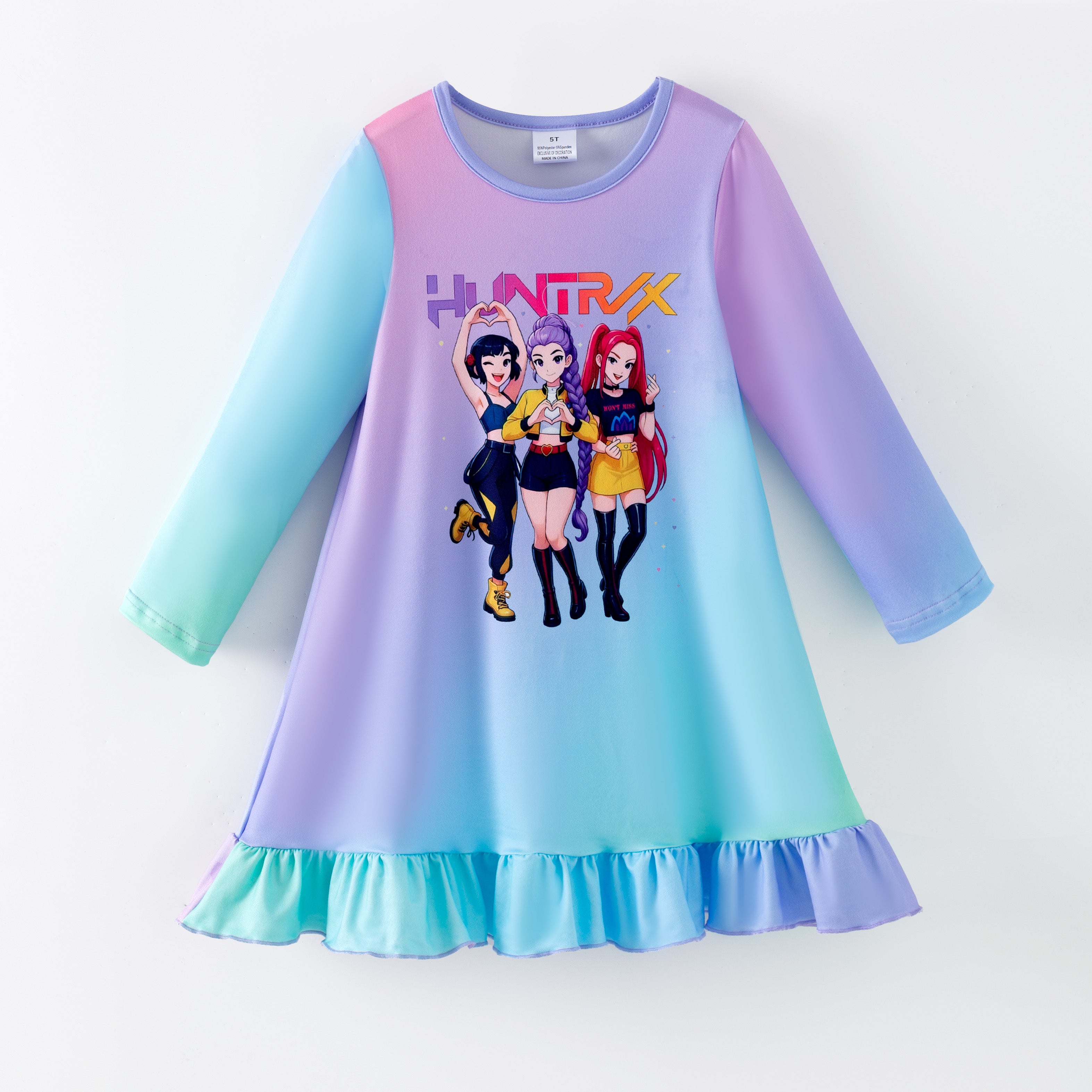 (Pre Order,Prepack Zone)Girls Christmas Movie Character Print Pajamas Dress(Mix Size)