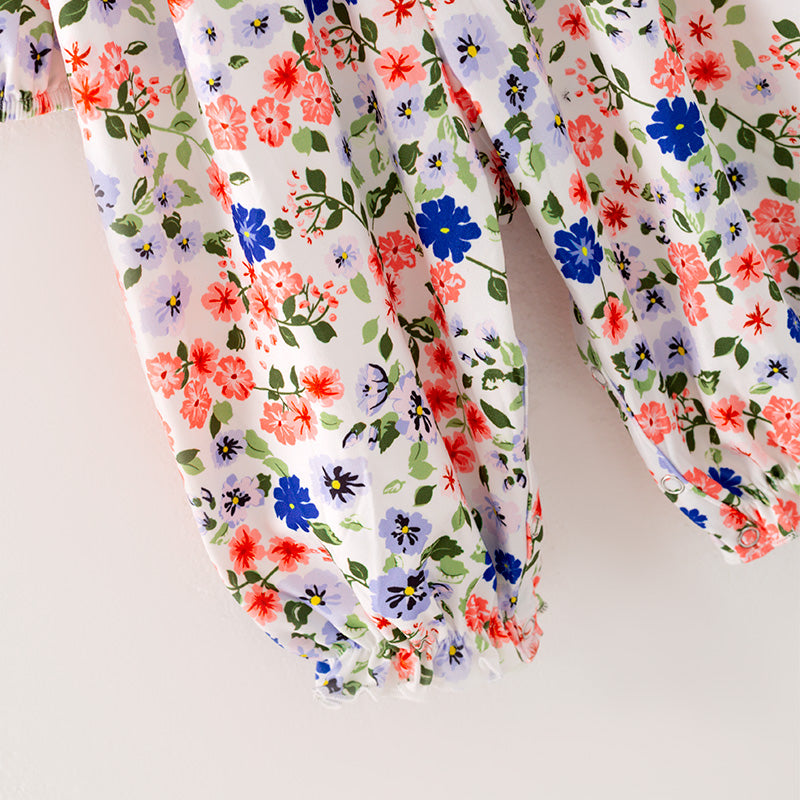 (In Stock G31-04-01)Baby Girls Floral Print Romper