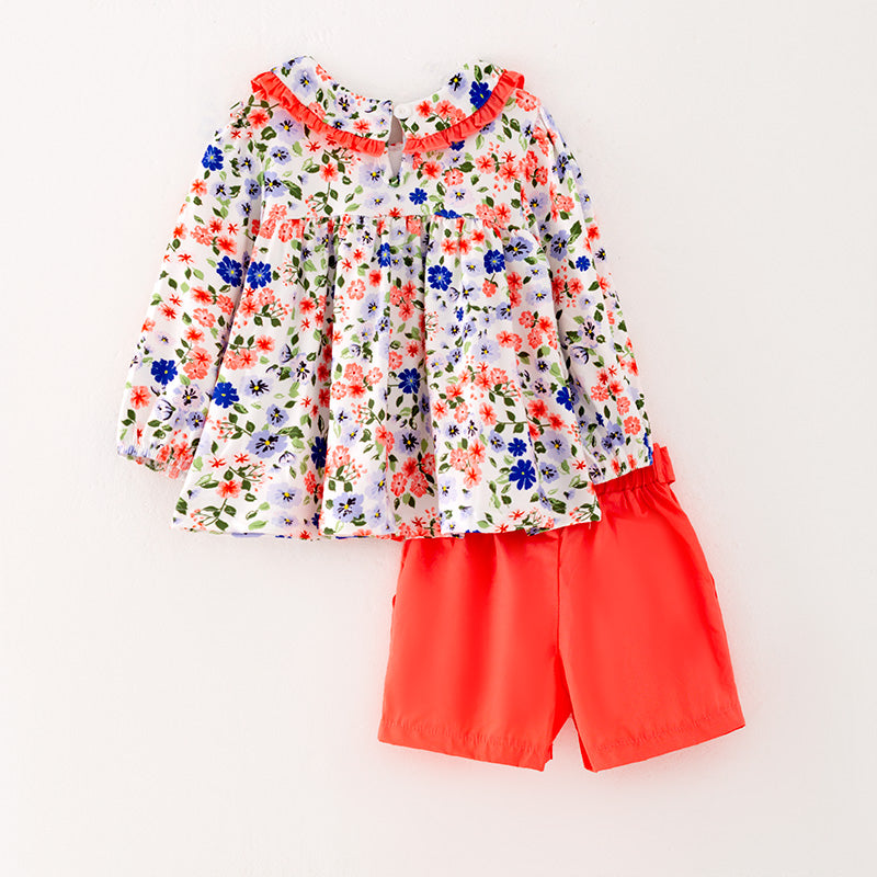 (In Stock G28-05-02)Girls Floral Print Short Set