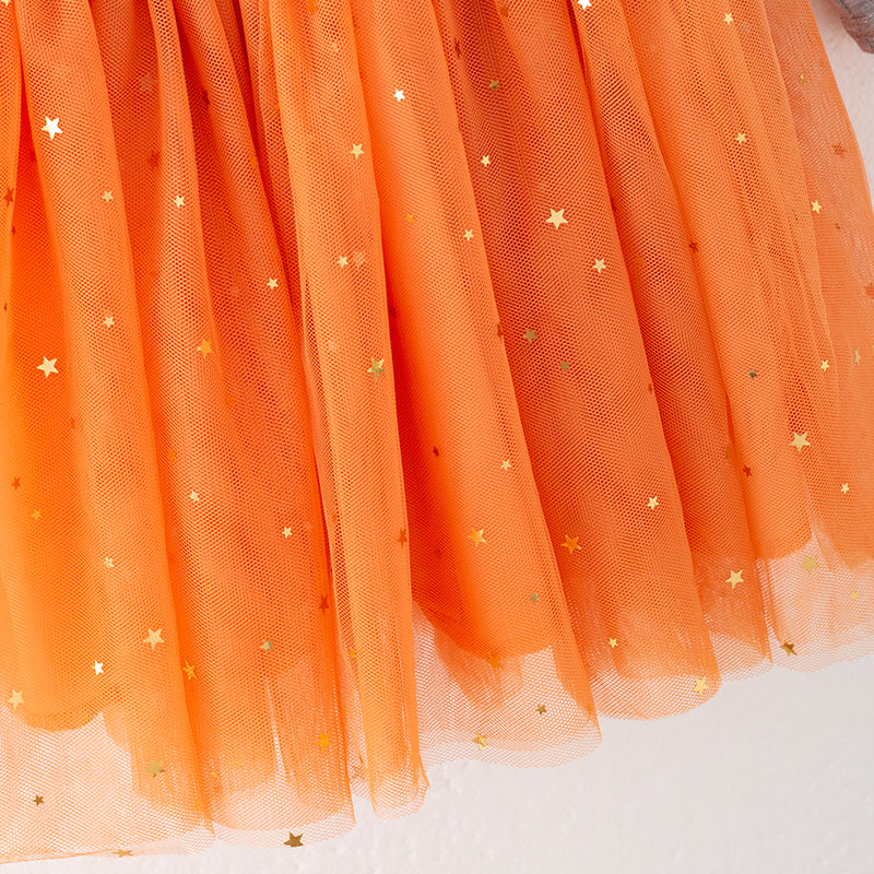 (In Stock)Girls Thanksgiving Print Tulle Dress
