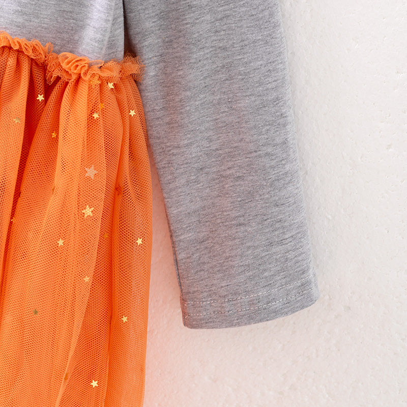 (In Stock)Girls Thanksgiving Print Tulle Dress