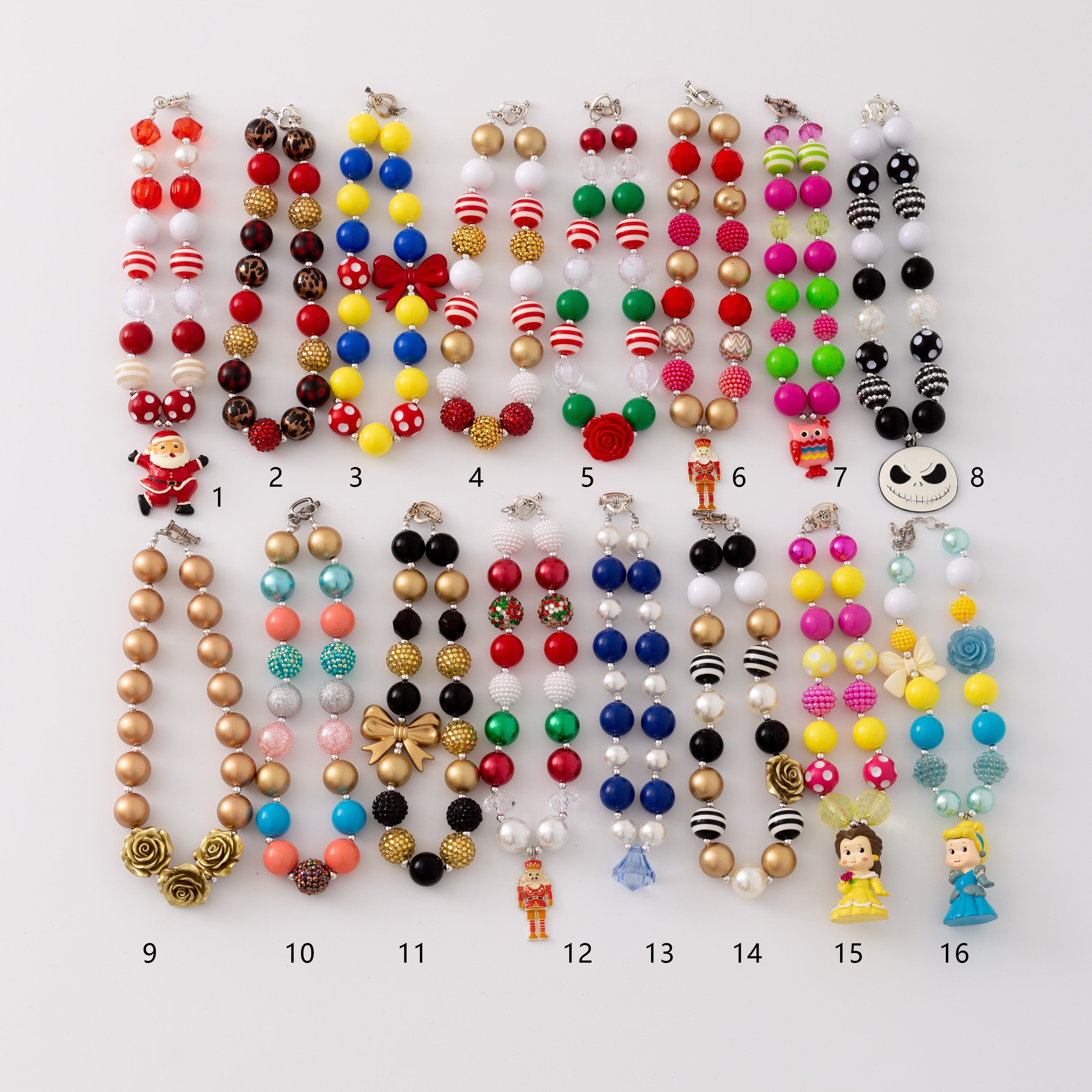 (In Stock G11)Girls Rhinestone Beaded Necklace