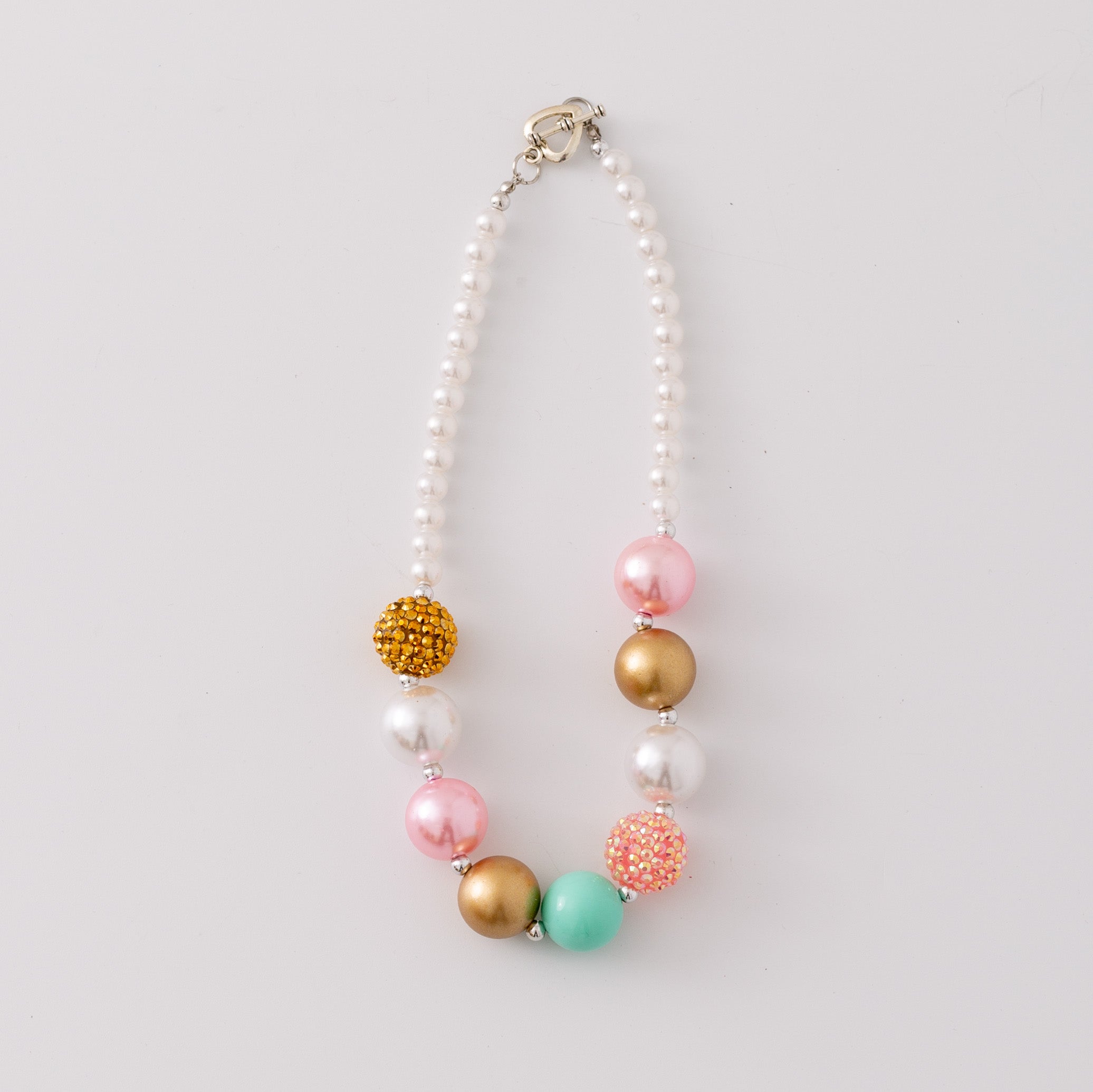 (In Stock G11 G12)Girls Rhinestone Beaded Necklace