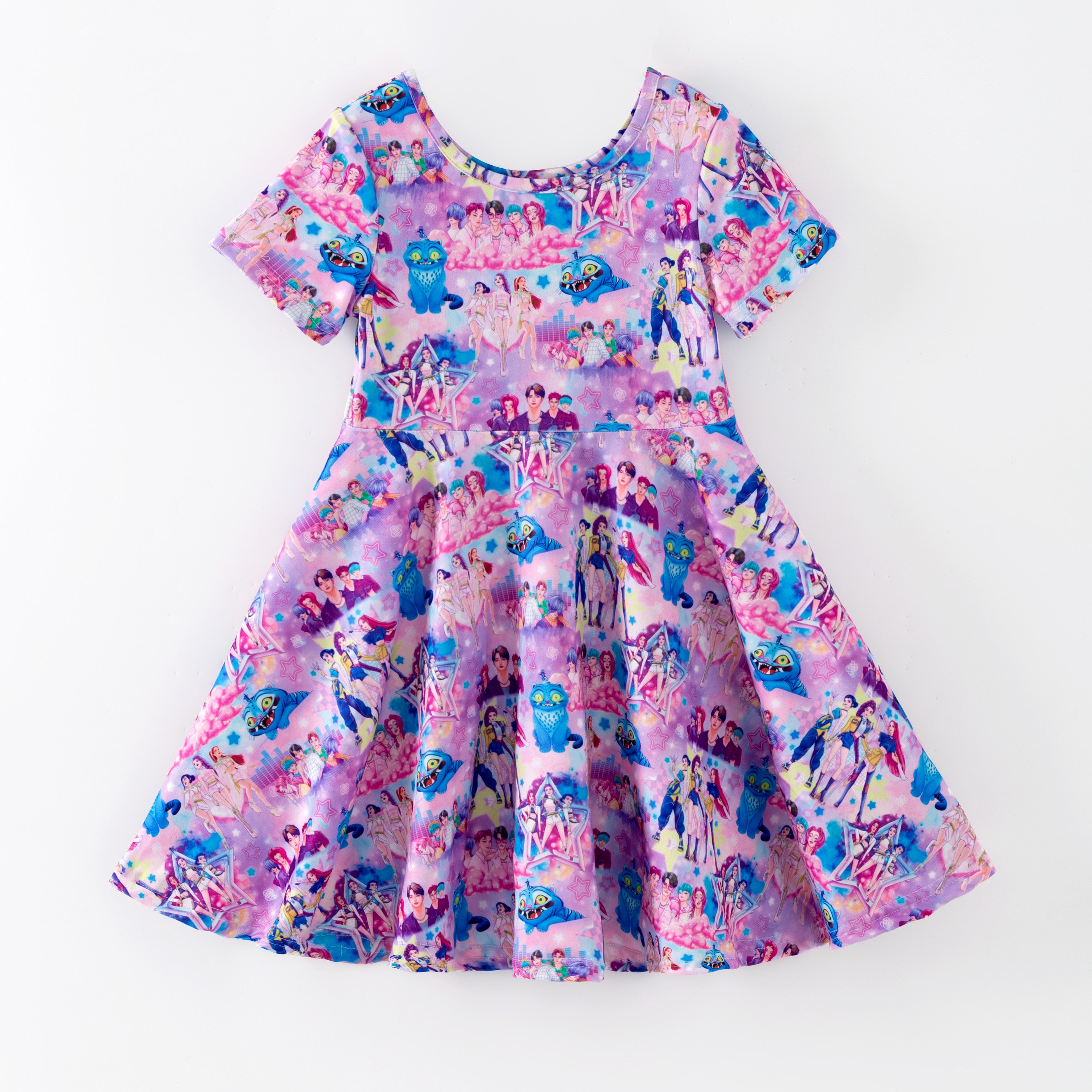 (Pre Order,Prepack Zone)Girls Movie Character Print Dress(Mix Size)