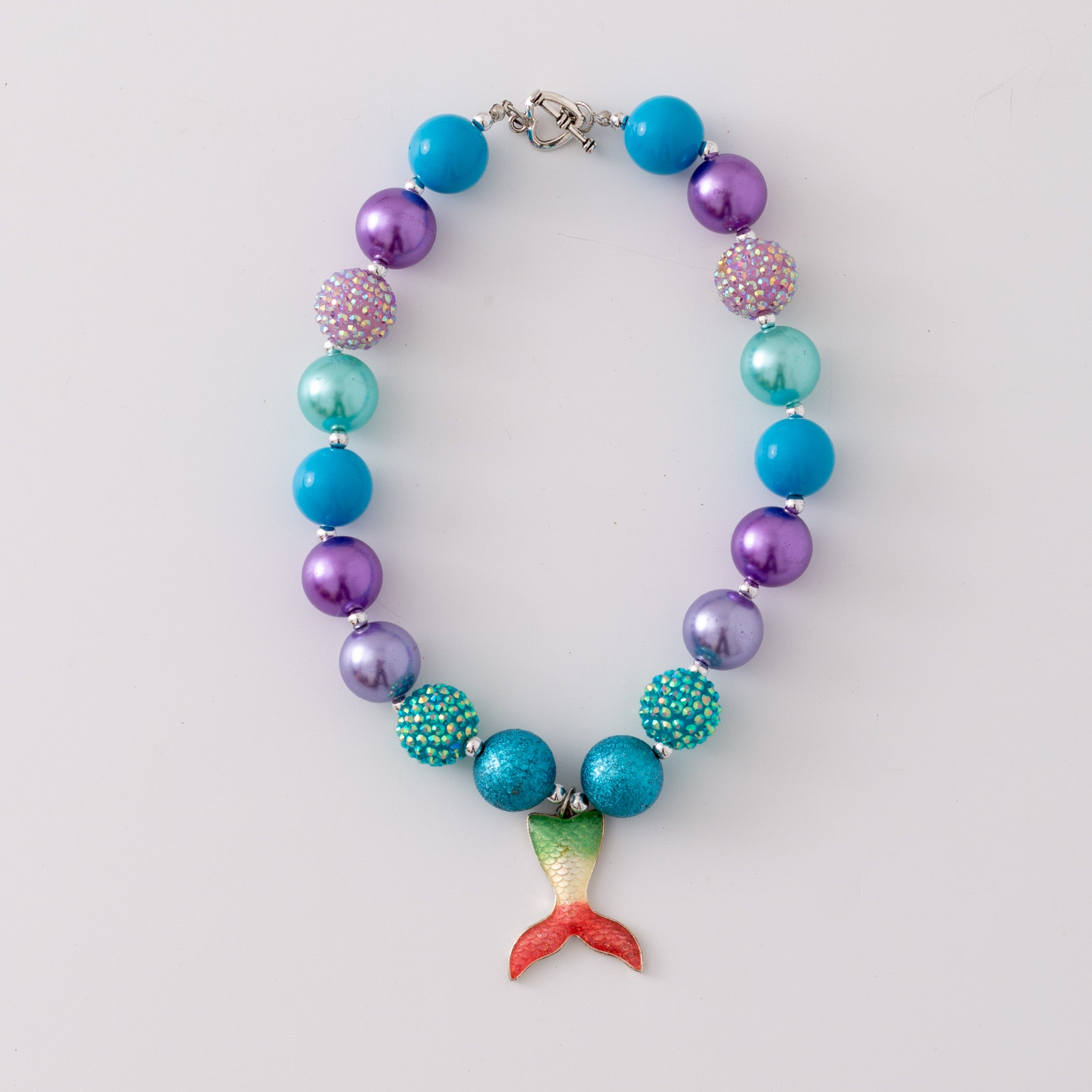 (In Stock G11 G12)Girls Rhinestone Beaded Necklace