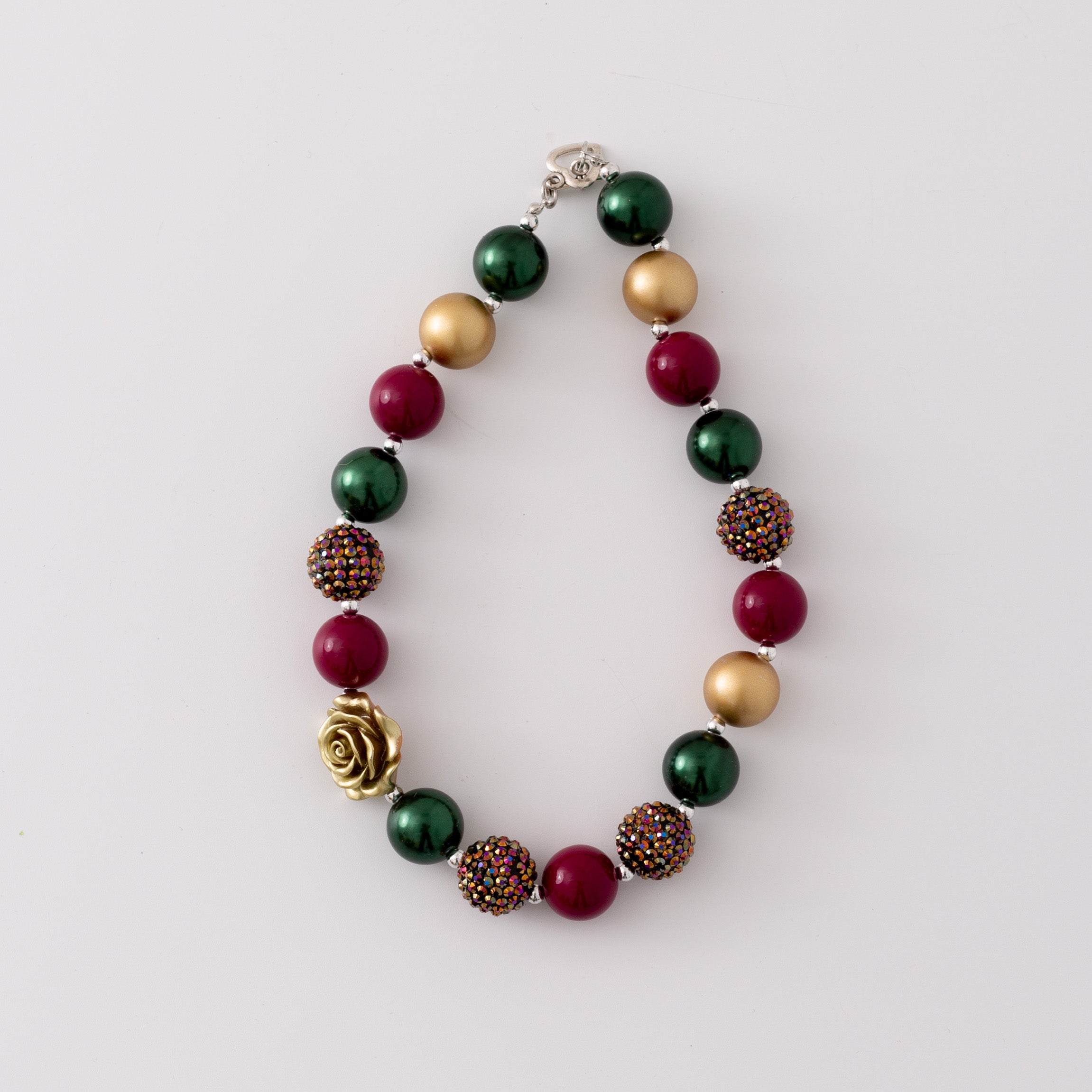 (In Stock G11 G12)Girls Rhinestone Beaded Necklace