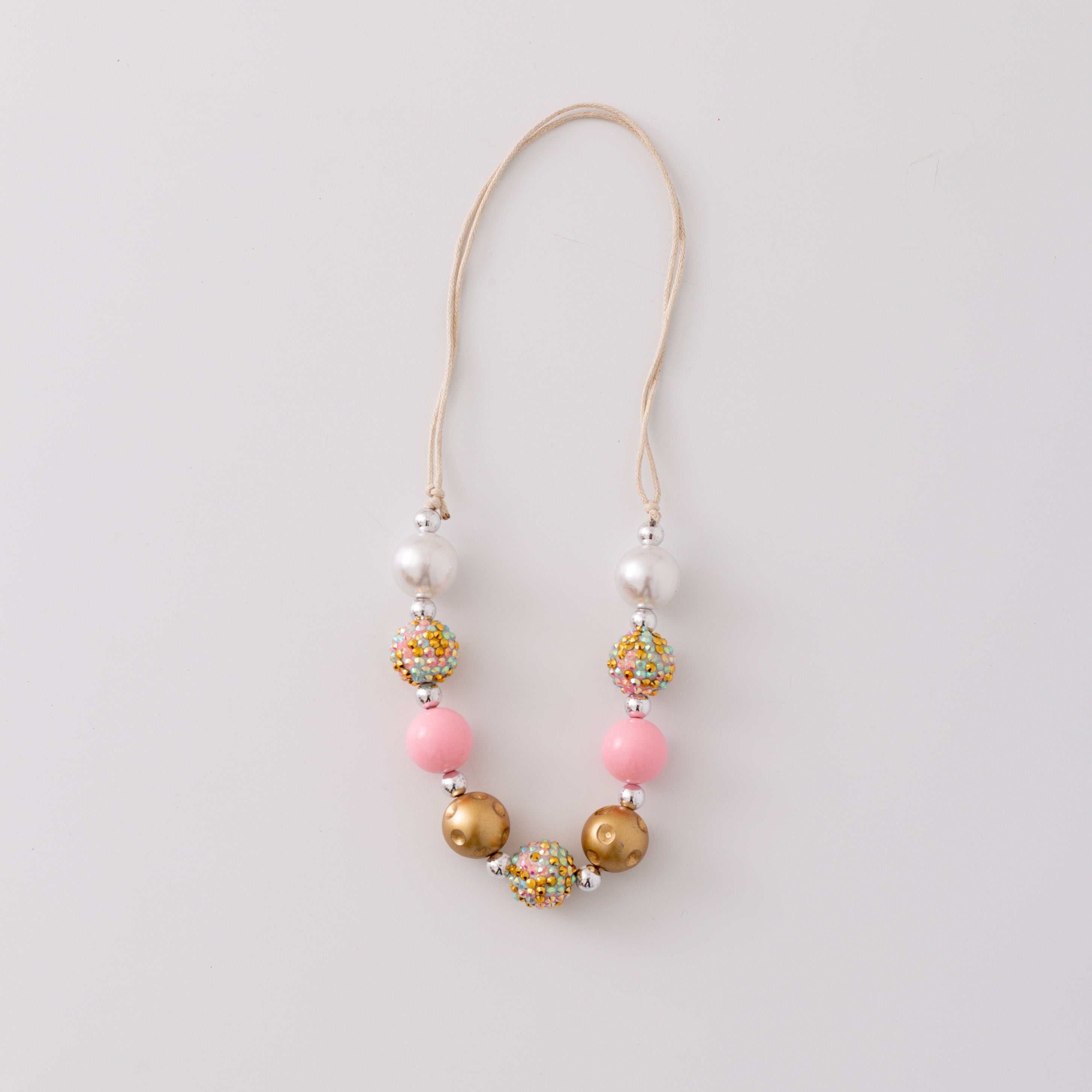 (In Stock G11 G12)Girls Rhinestone Beaded Necklace