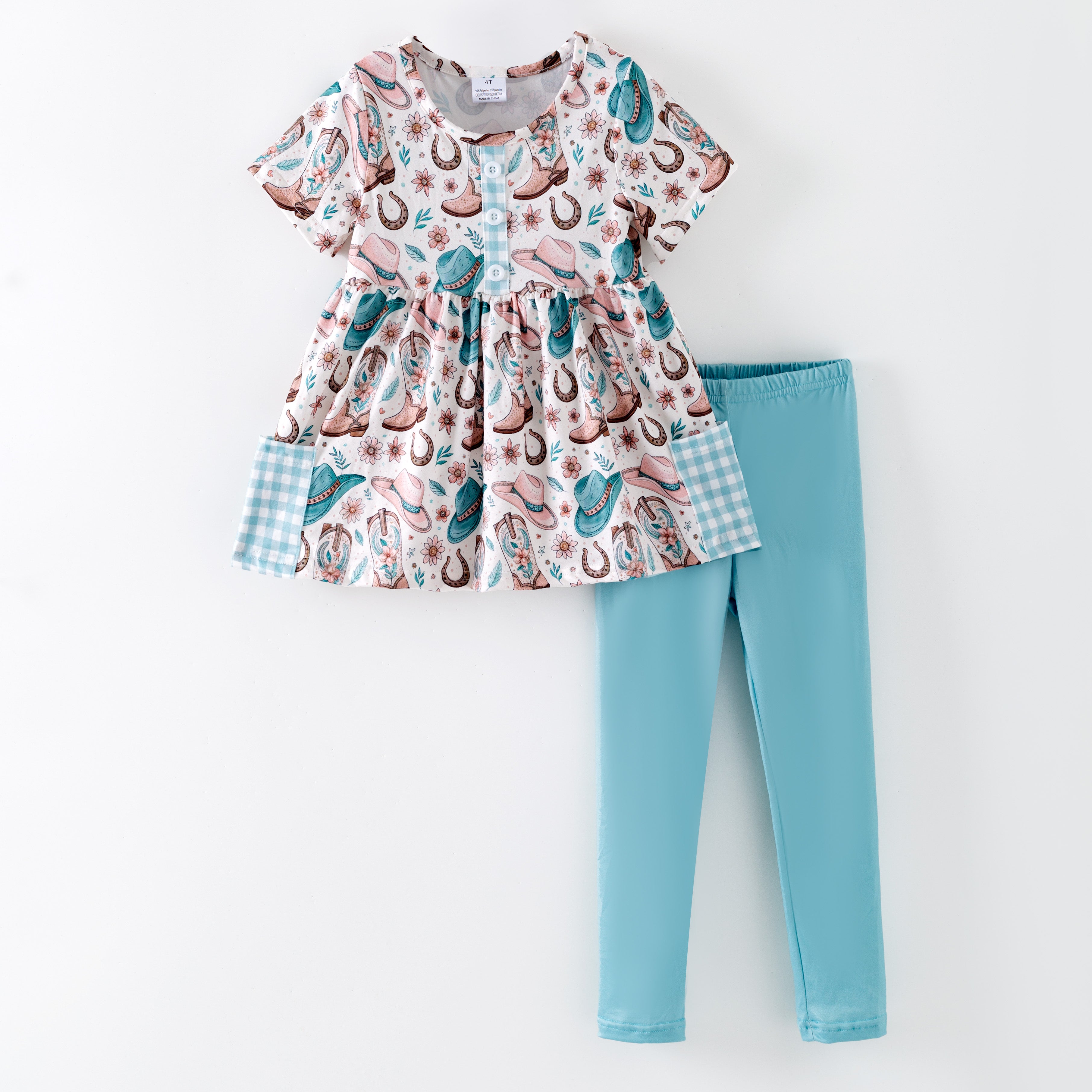 (Pre Order,Prepack Zone)Girls Spring&Summer Boots Print Dress&Set(Mix Size)