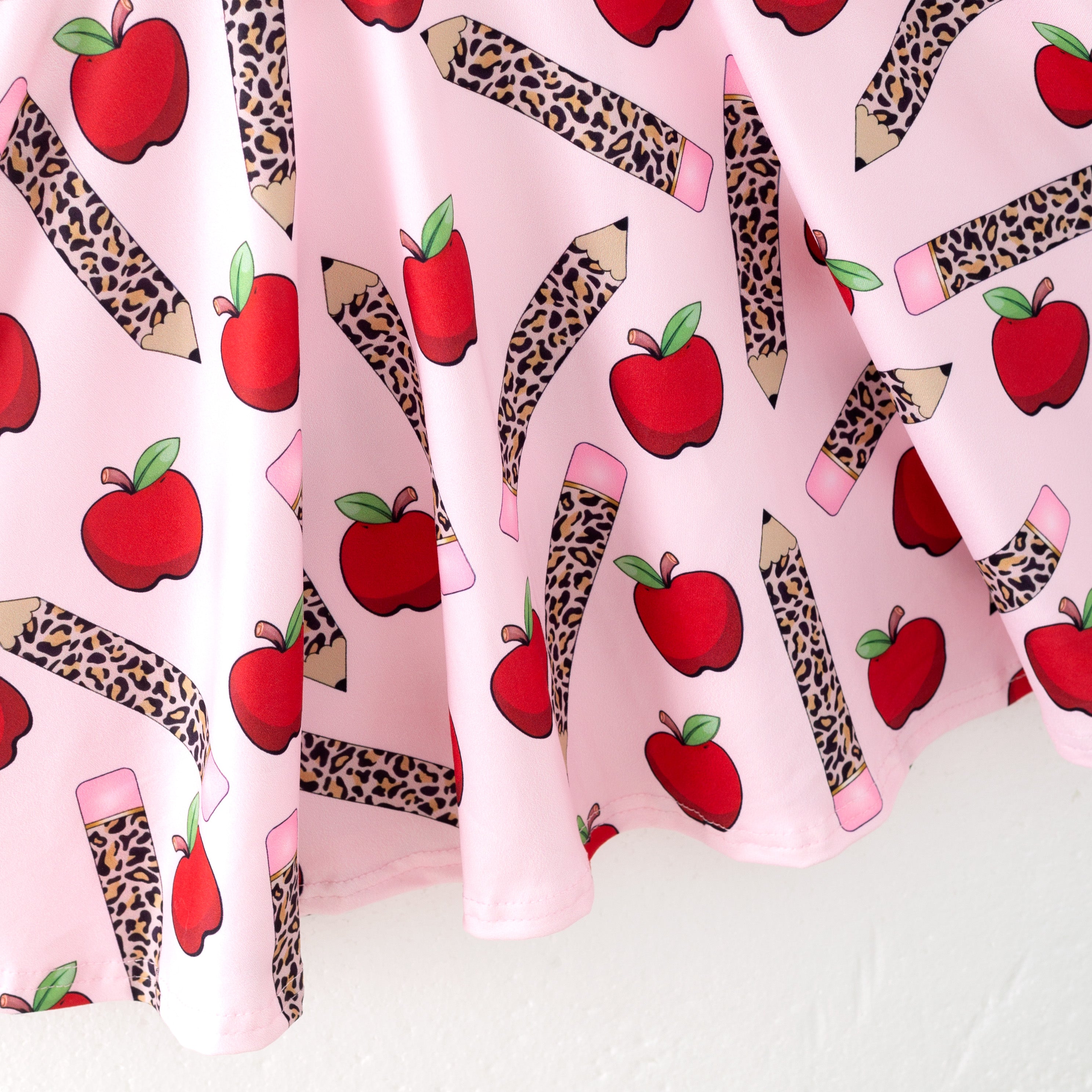 (Pre Order)Girls Summer Back To School Print Dress&Shorts Set
