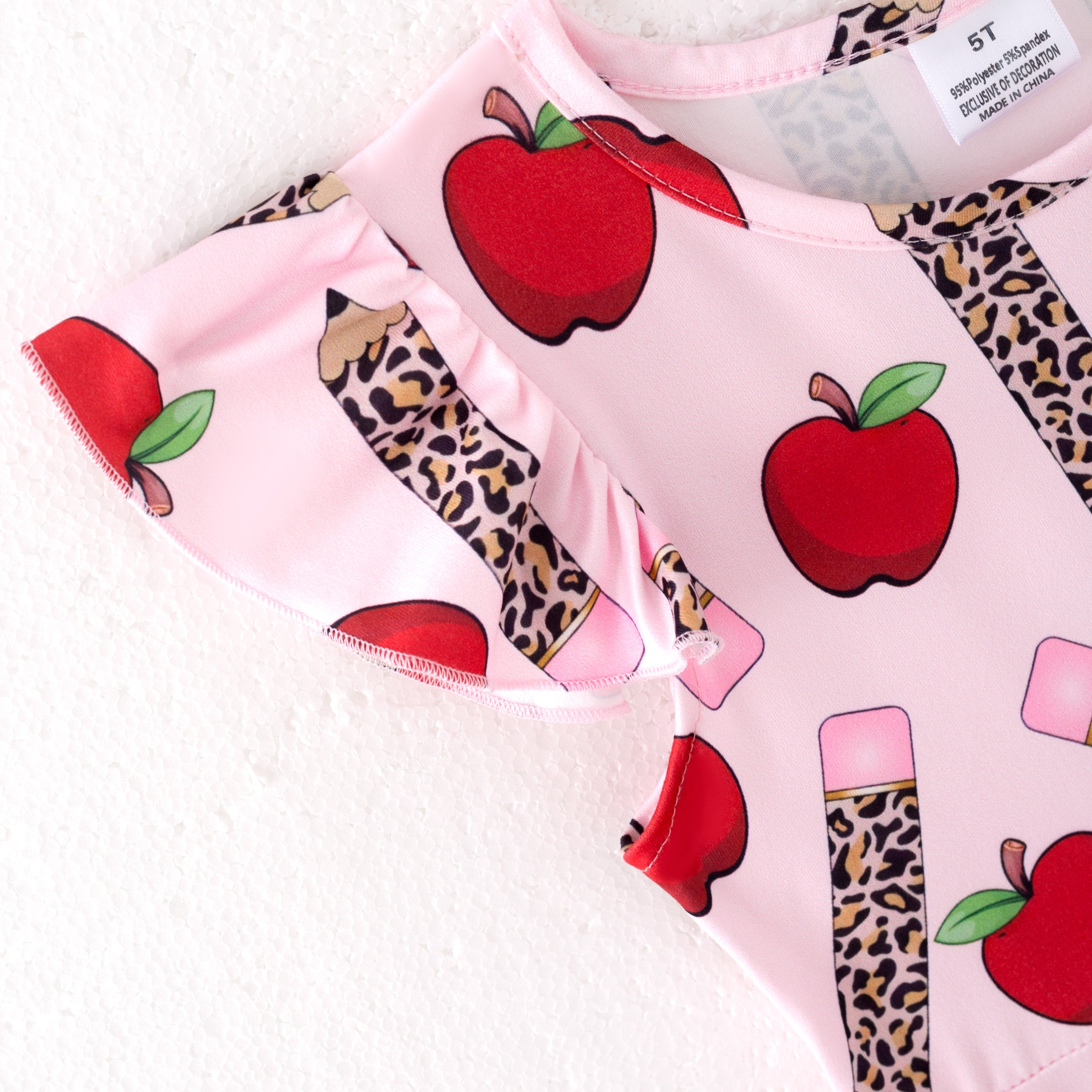 (Pre Order)Girls Summer Back To School Print Dress&Shorts Set
