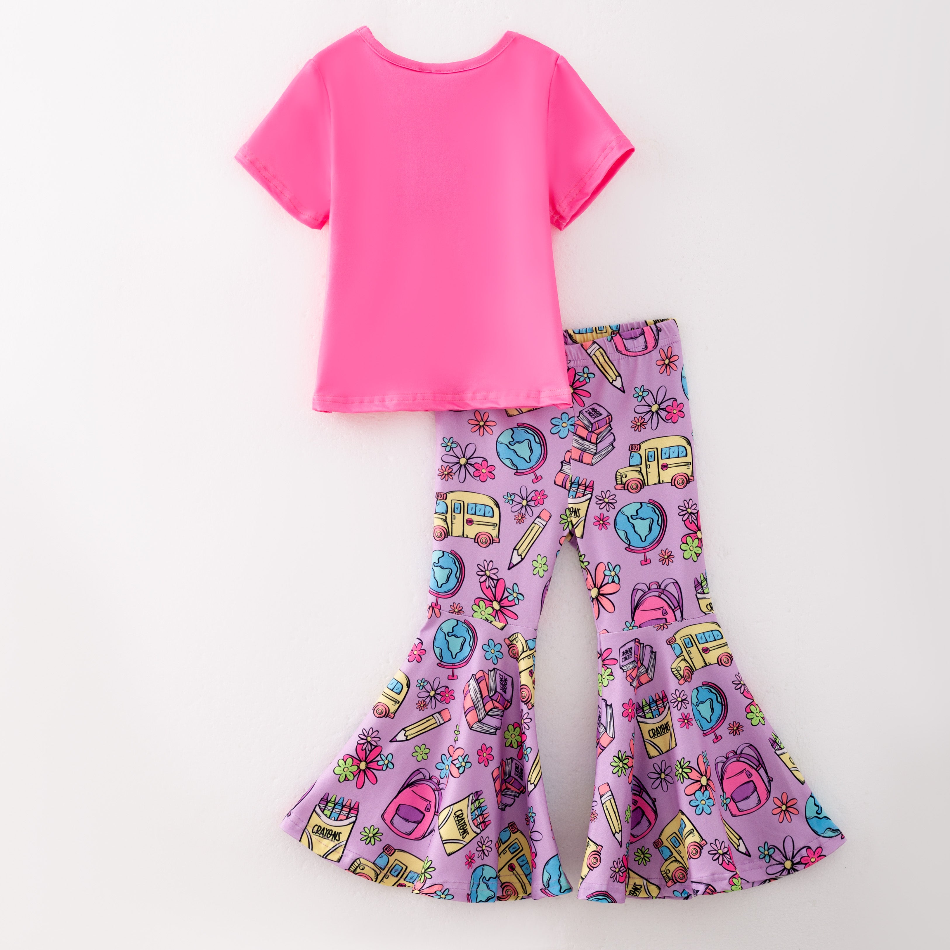 (Pre Order)Girls Back To School Print Outfit Set