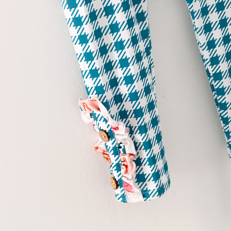 (In Stock G26-04-01)Girls Pink Floral Print Outfit Set