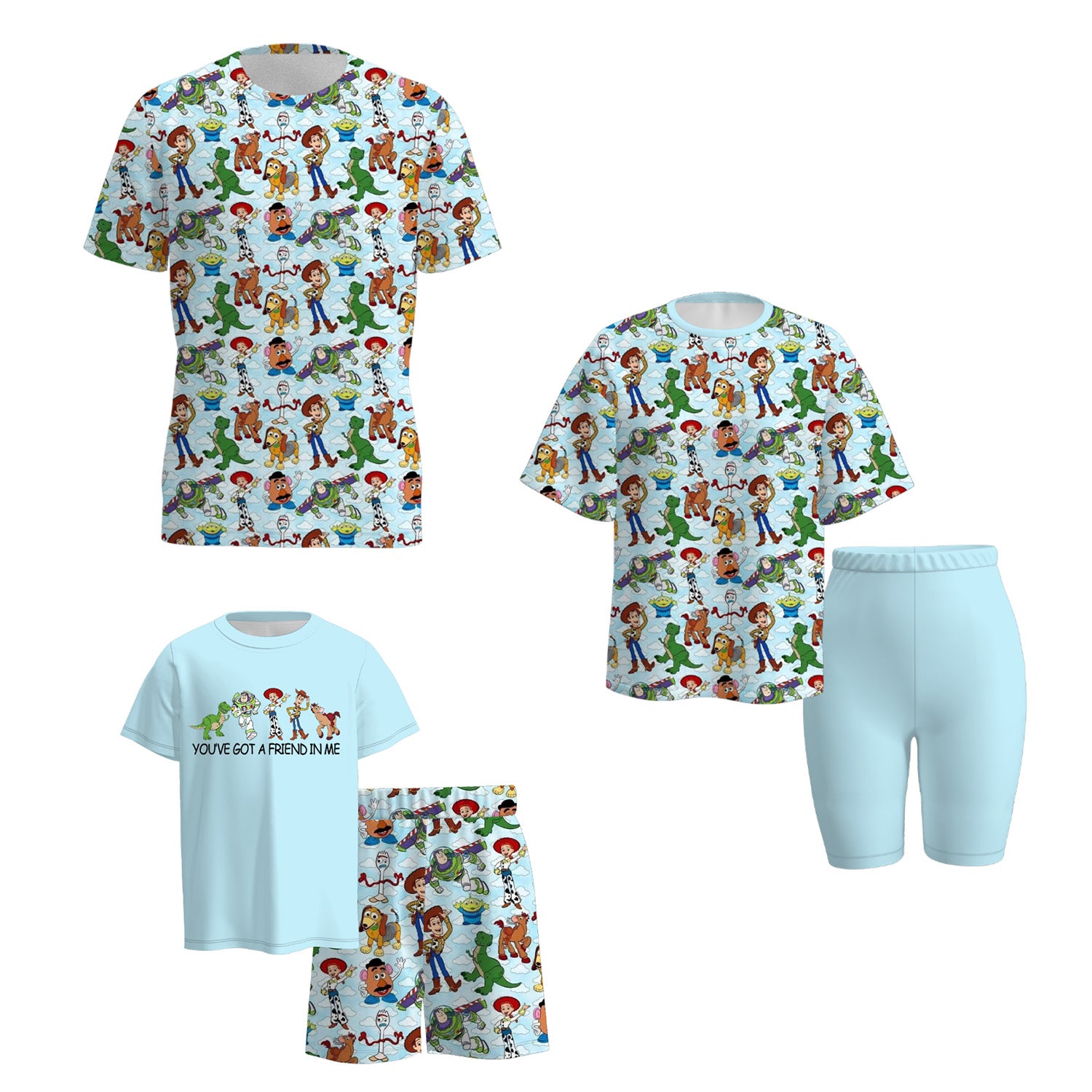(Pre Order)Family Spring and Summer Cartoon Print Set&Top