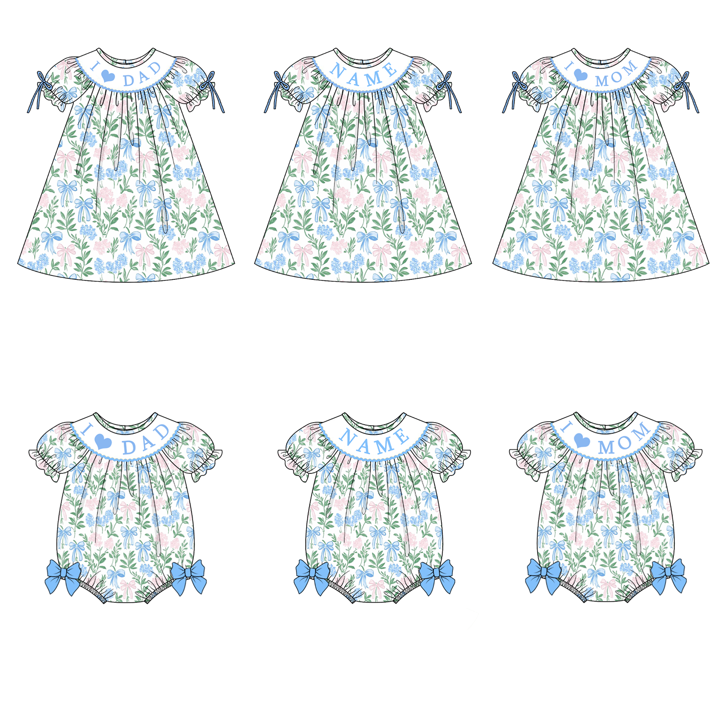 (Pre Order)Sisters Spring and Summer Embroidery Smocked Dress&Romper