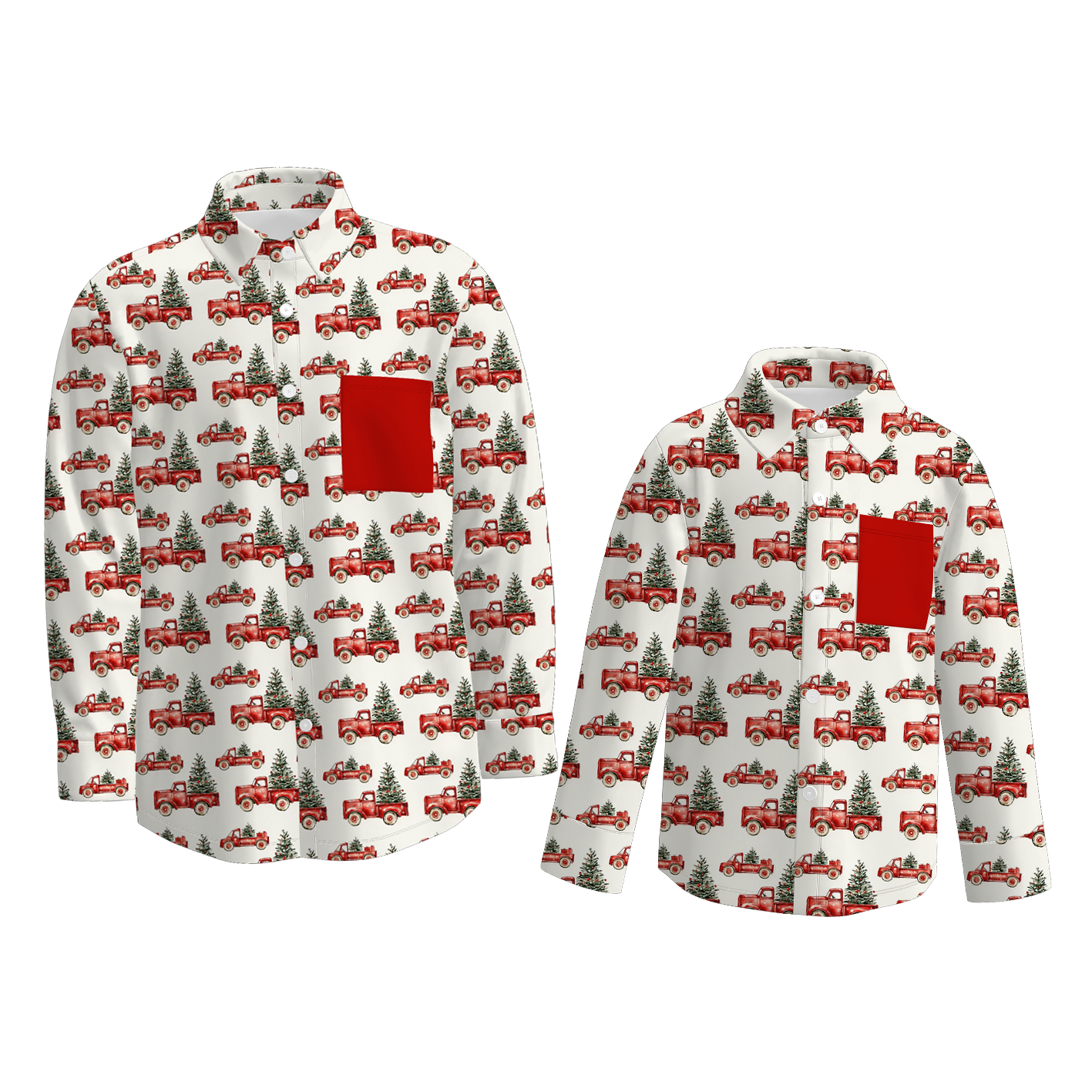 (Pre Order)Family Christmas Print Four-way Stretch Shirt
