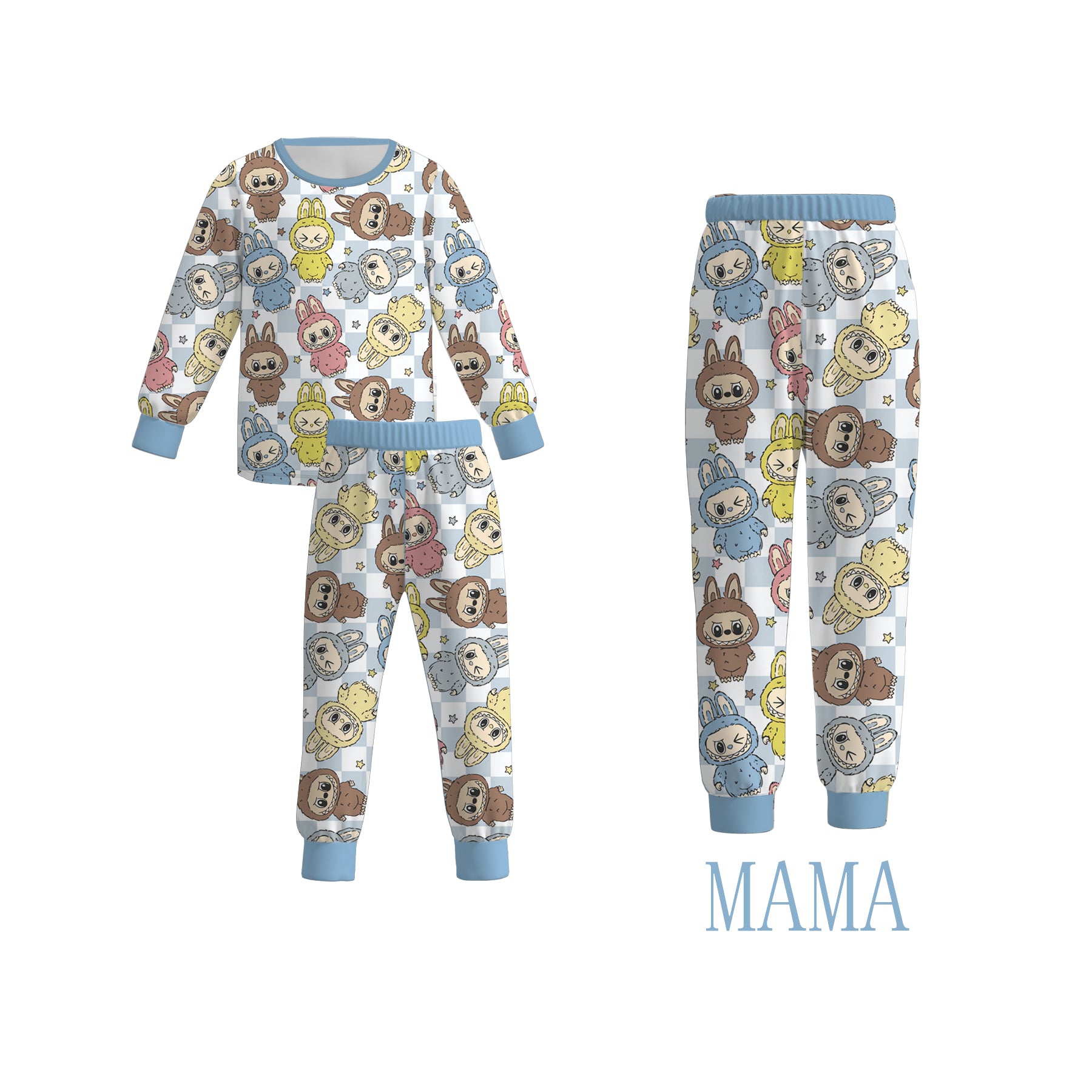 (Pre Order)Family Spring and Summer Cartoon Print Pajamas&Pants