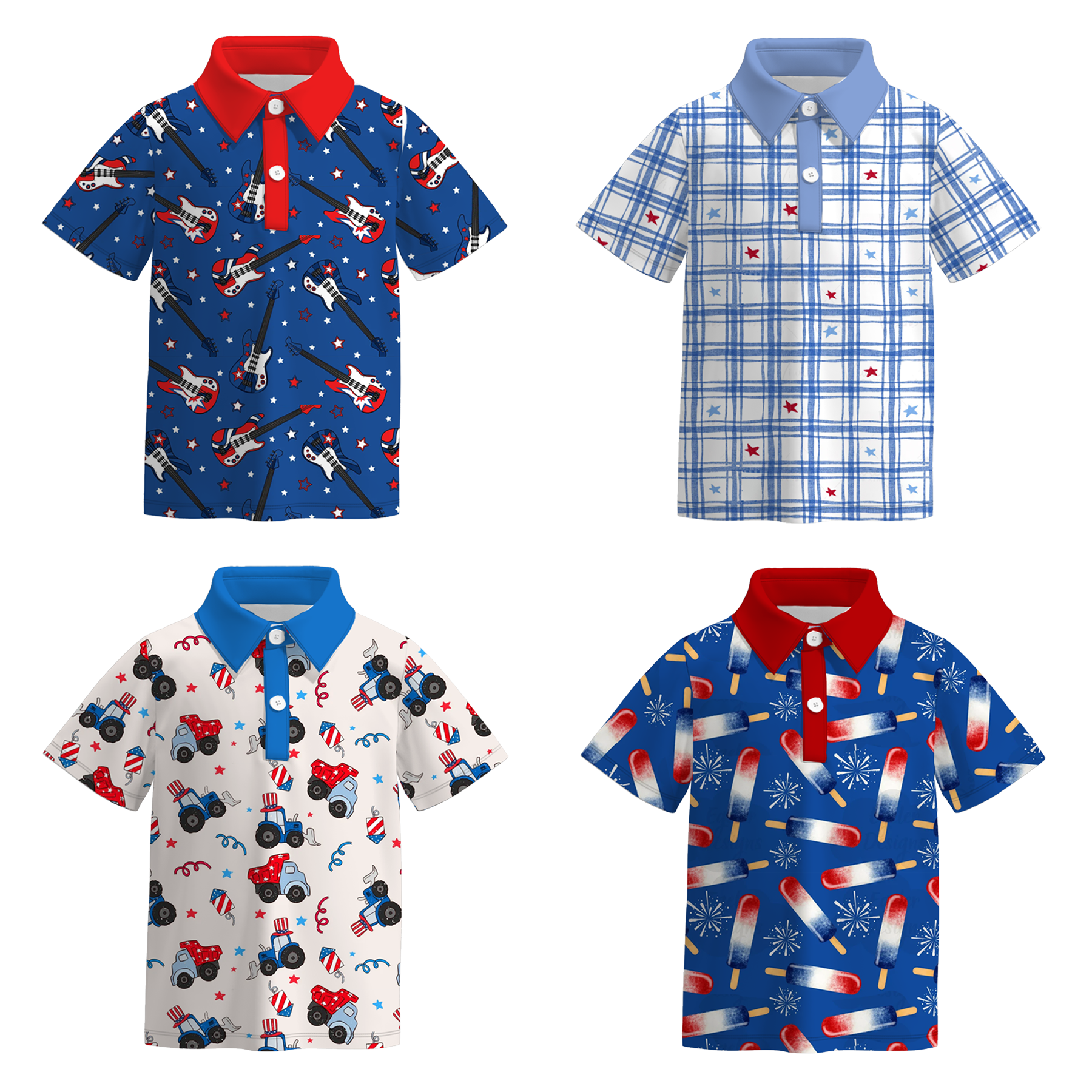 (Pre Order)Boys Patriotic Print Top