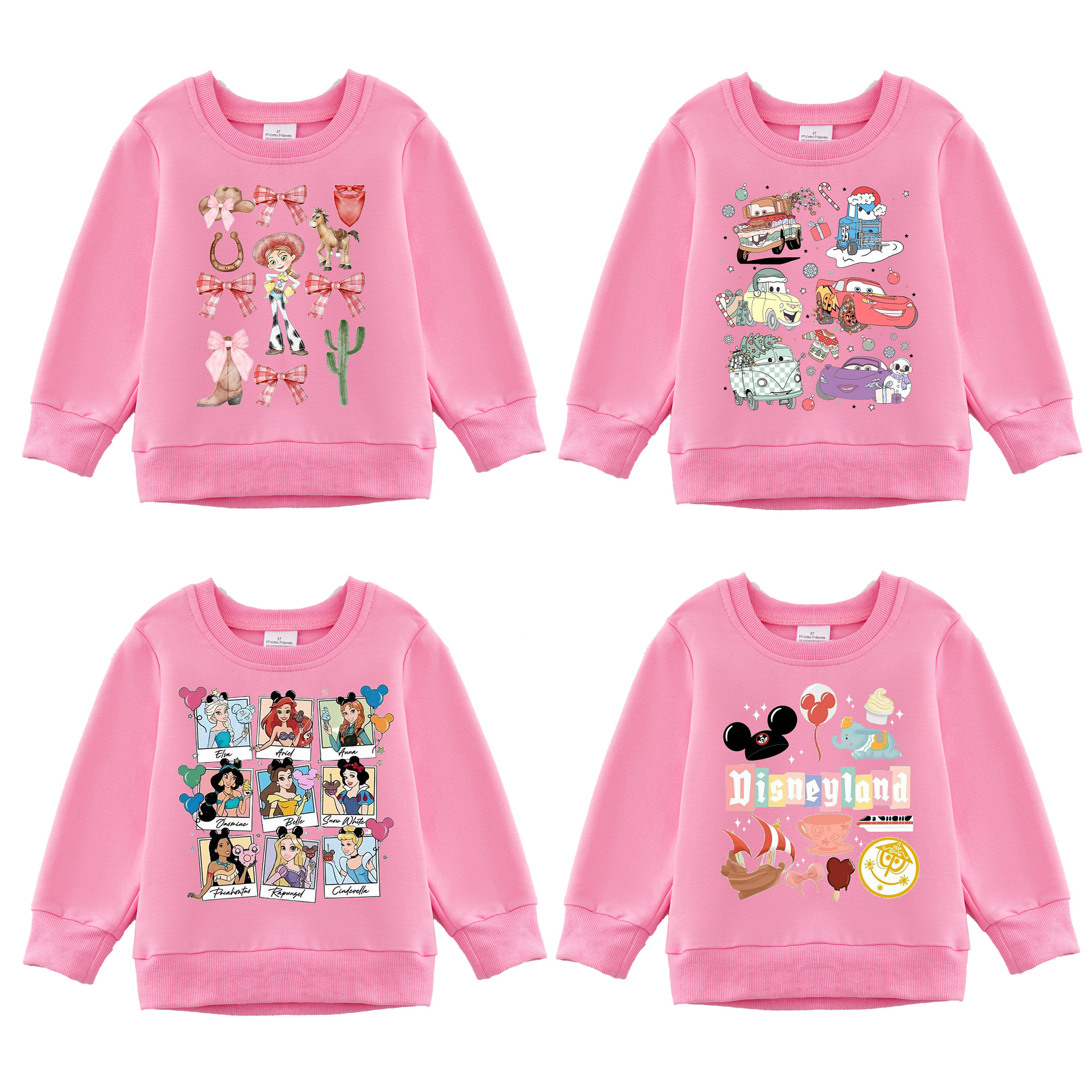 (Pre Order)Girls Fall Cartoon Print Sweatshirt