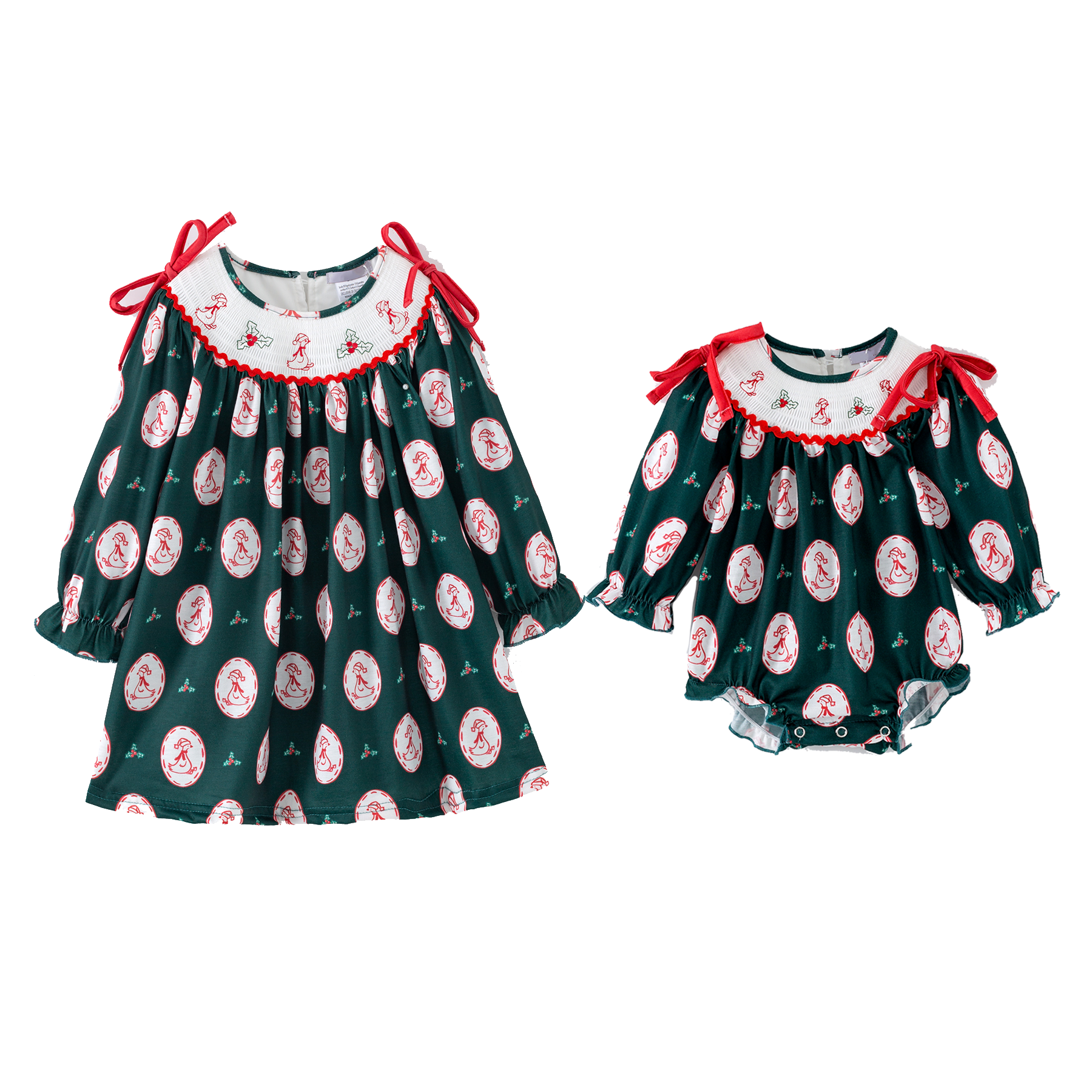 (Pre Order,Prepack Zone)Family Christmas Embroidery Dress&Romper(Mix Size)