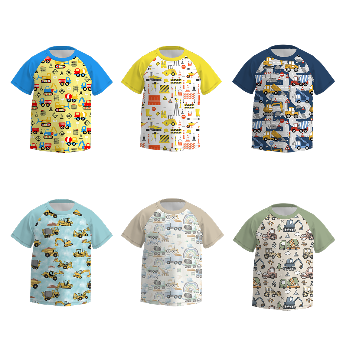 (Pre Order)Boy's Digger Truck Print Raglans Top