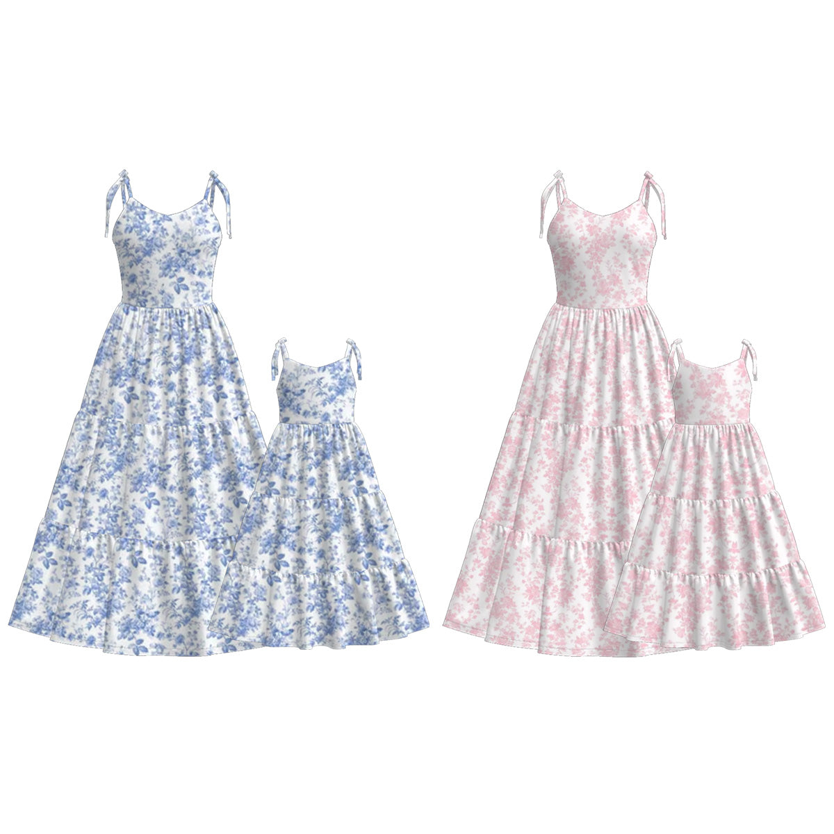 (Pre Order)Mommy&Me Spring and Summer Floral Print MAXI Dress