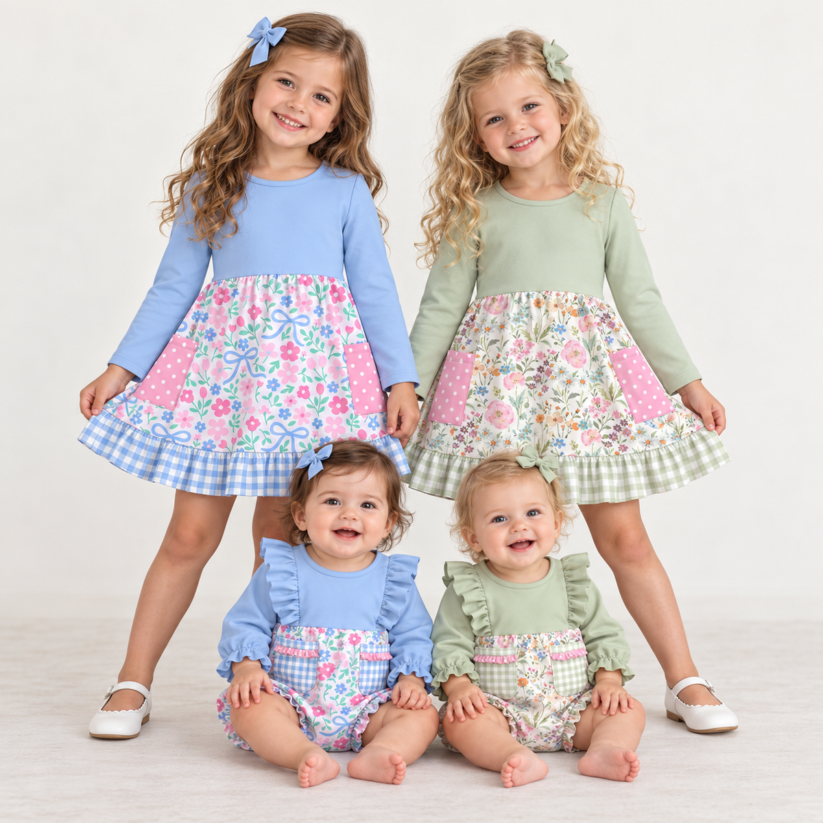(Weekly Pre-Order)Sisters Spring&Summer Floral Print Set&Romper(Ends 11.1)