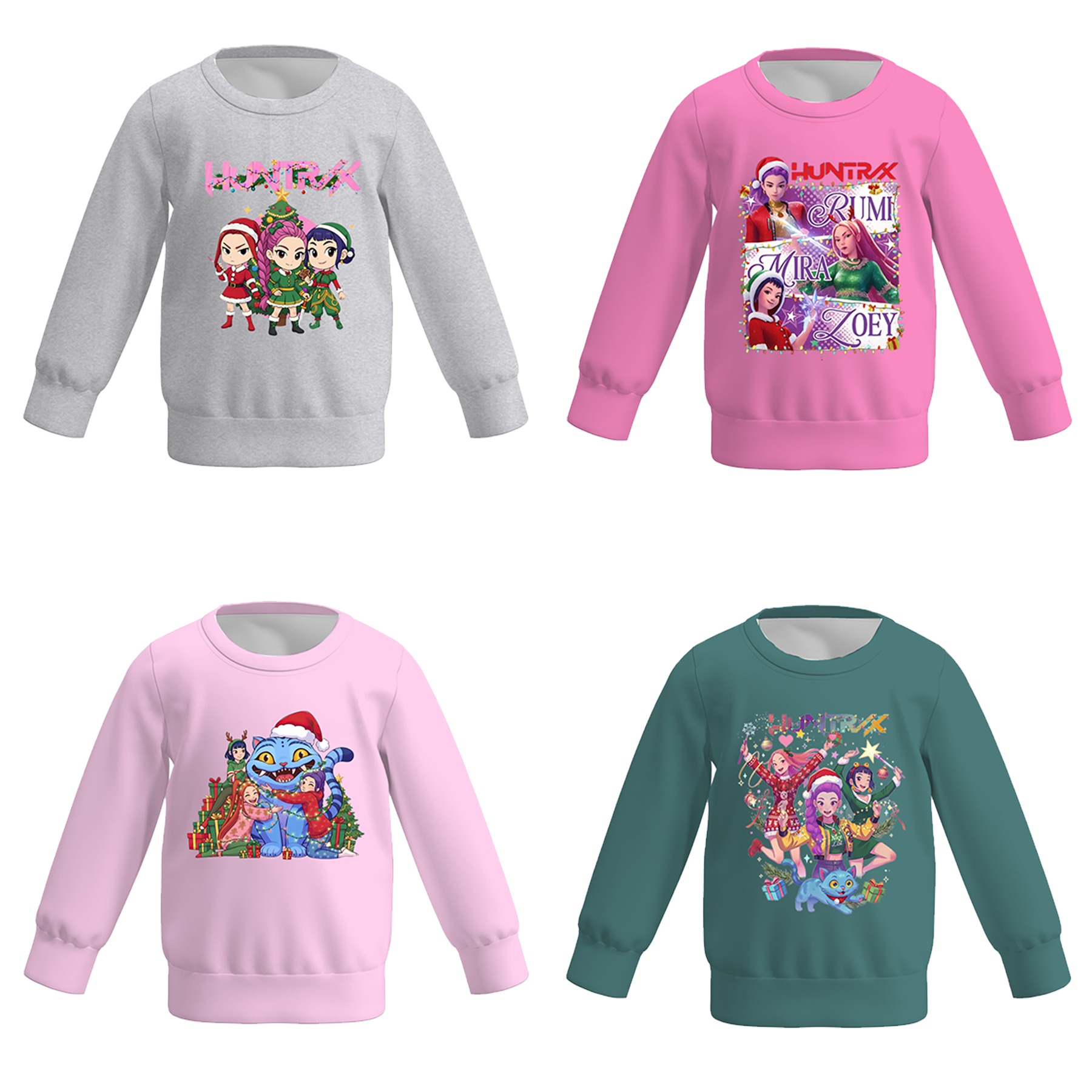 (Pre Order)Girls Christmas Movie Character Print Sweatshirt