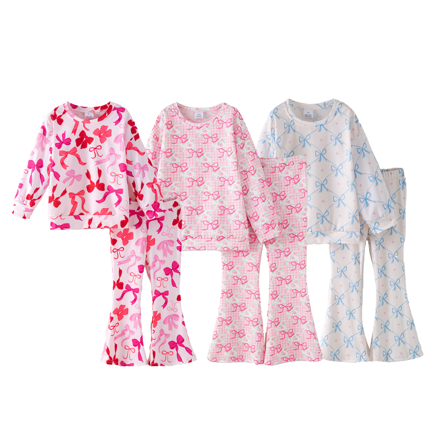 (Pre Order,Prepack Zone)Girls Valentine's Day Cartoon Print Set(Mix Size)