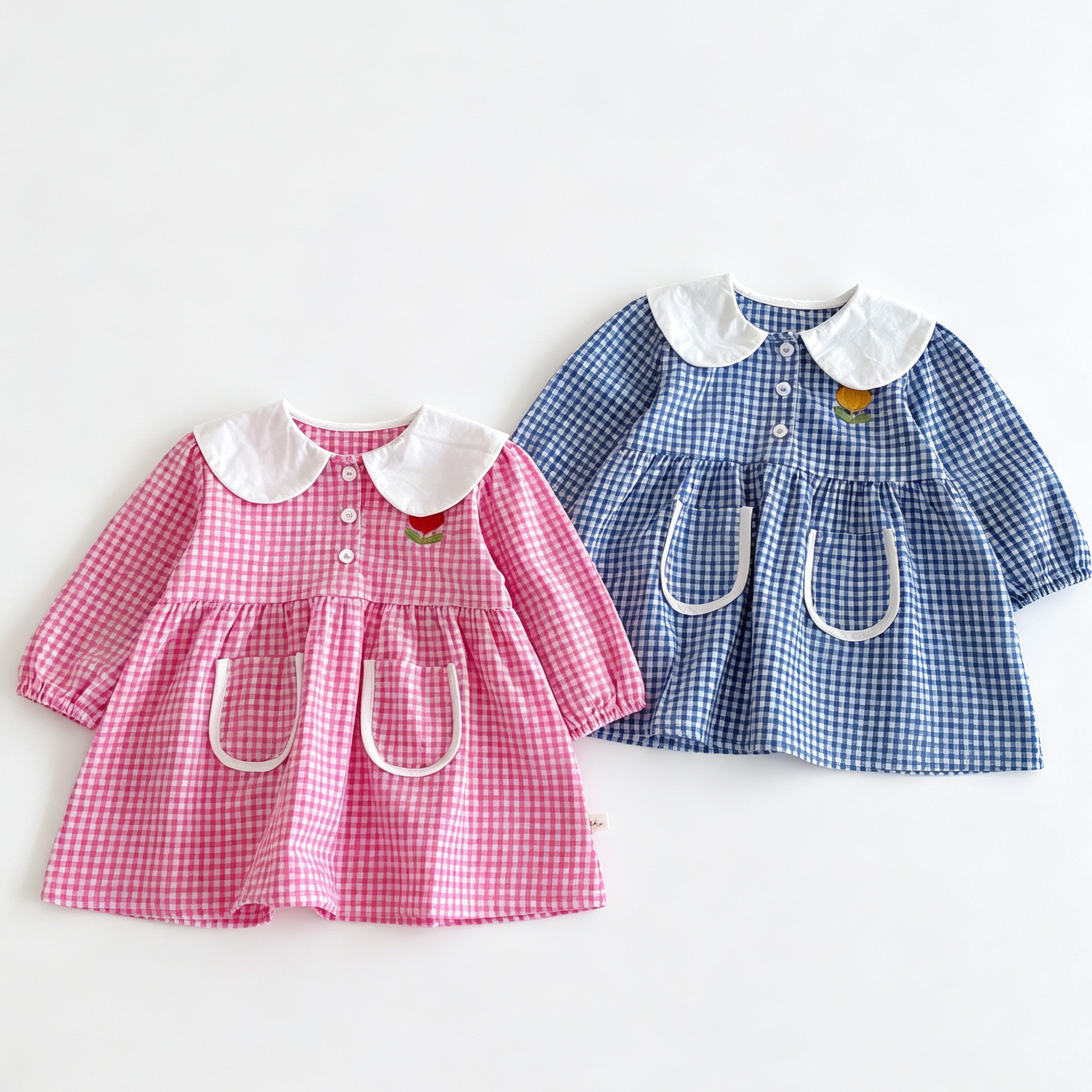 (Pre Order 2 Weeks)Girls Fall Plaid Dress with Pockets