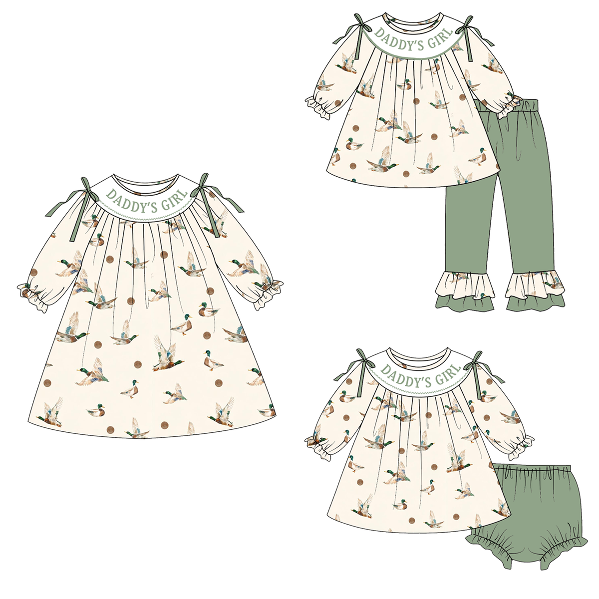 (Weekly Pre-Order)Sisters Spring&Summer DADDYS GIRL Embroidery Smocked Dress,Set&Romper(Ends 11.1)