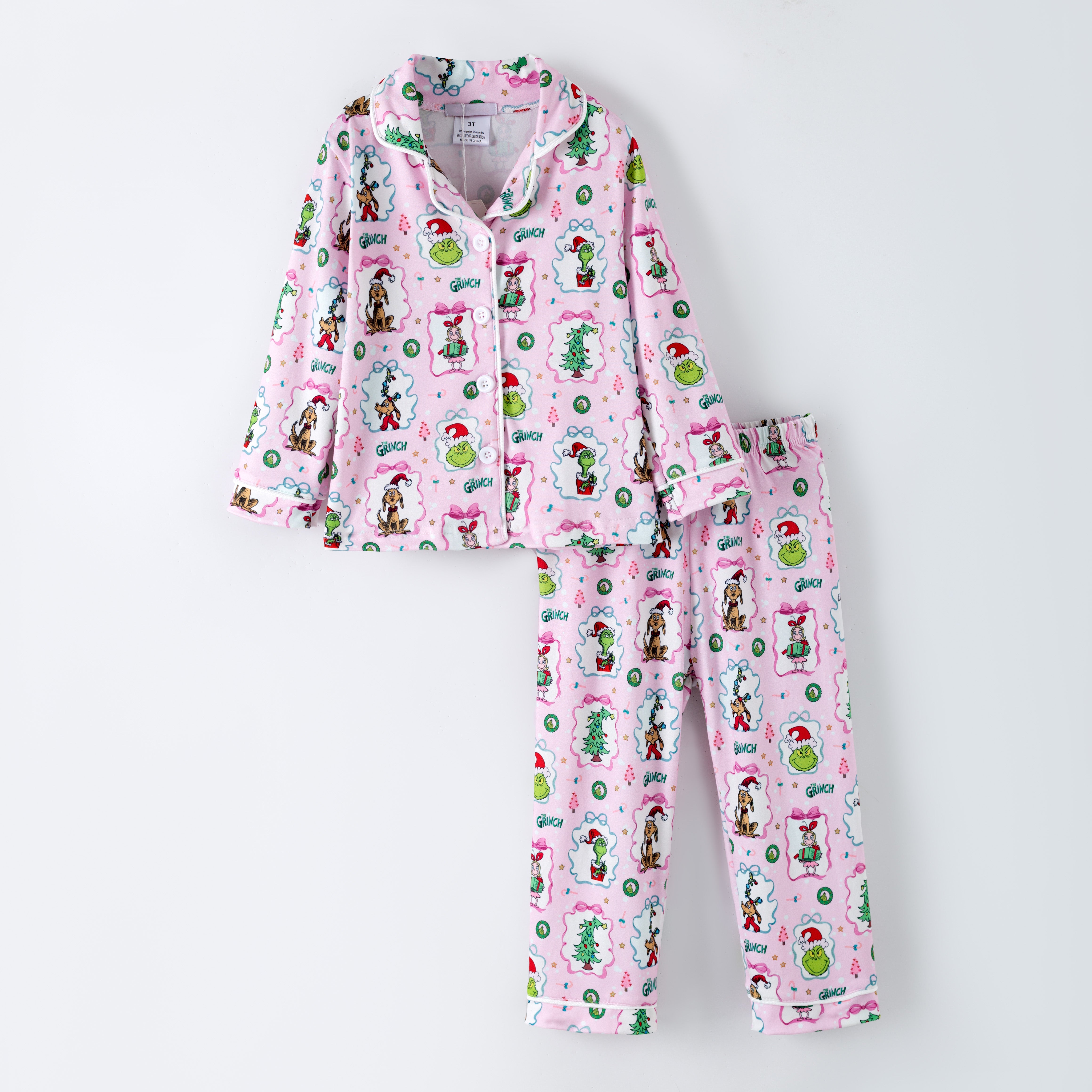 (Pre Order,Prepack Zone)Girls Christmas Print Pajamas(Mix Size)