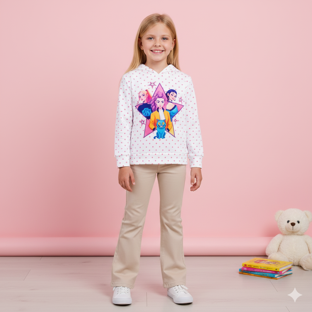 (Pre Order,Prepack Zone)Girls Movie Character Print Hoodie(Mix Size)