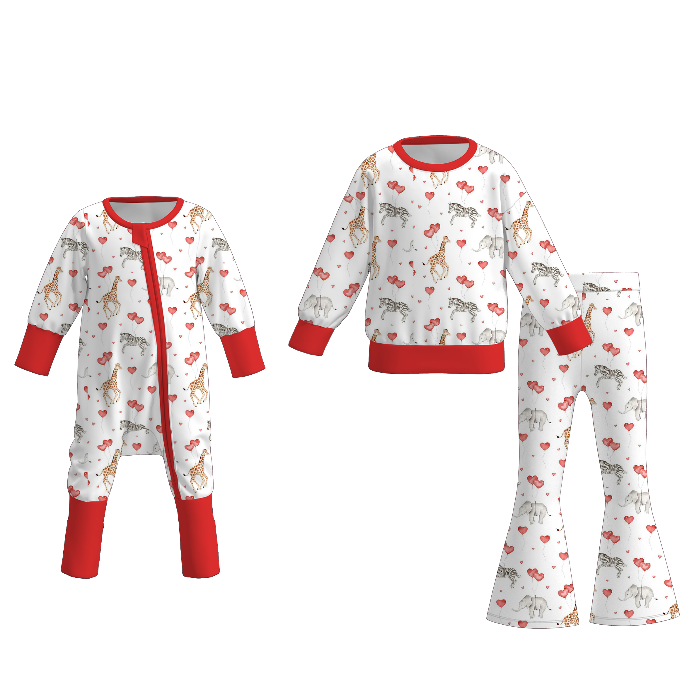 (Pre Order)Sisters Valentine's Day Print Set&Romper