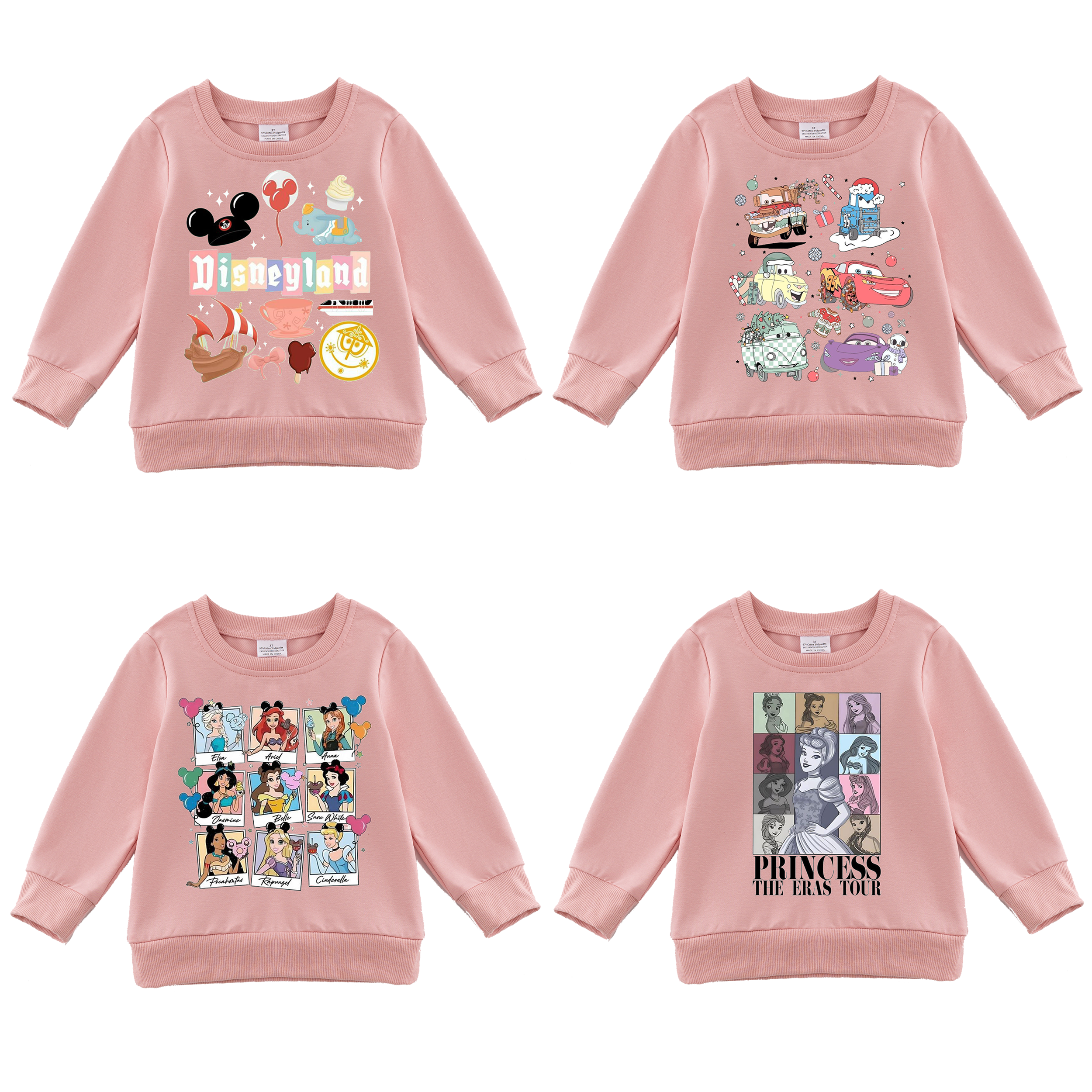 (Pre Order)Girls Fall Cartoon Print Sweatshirt