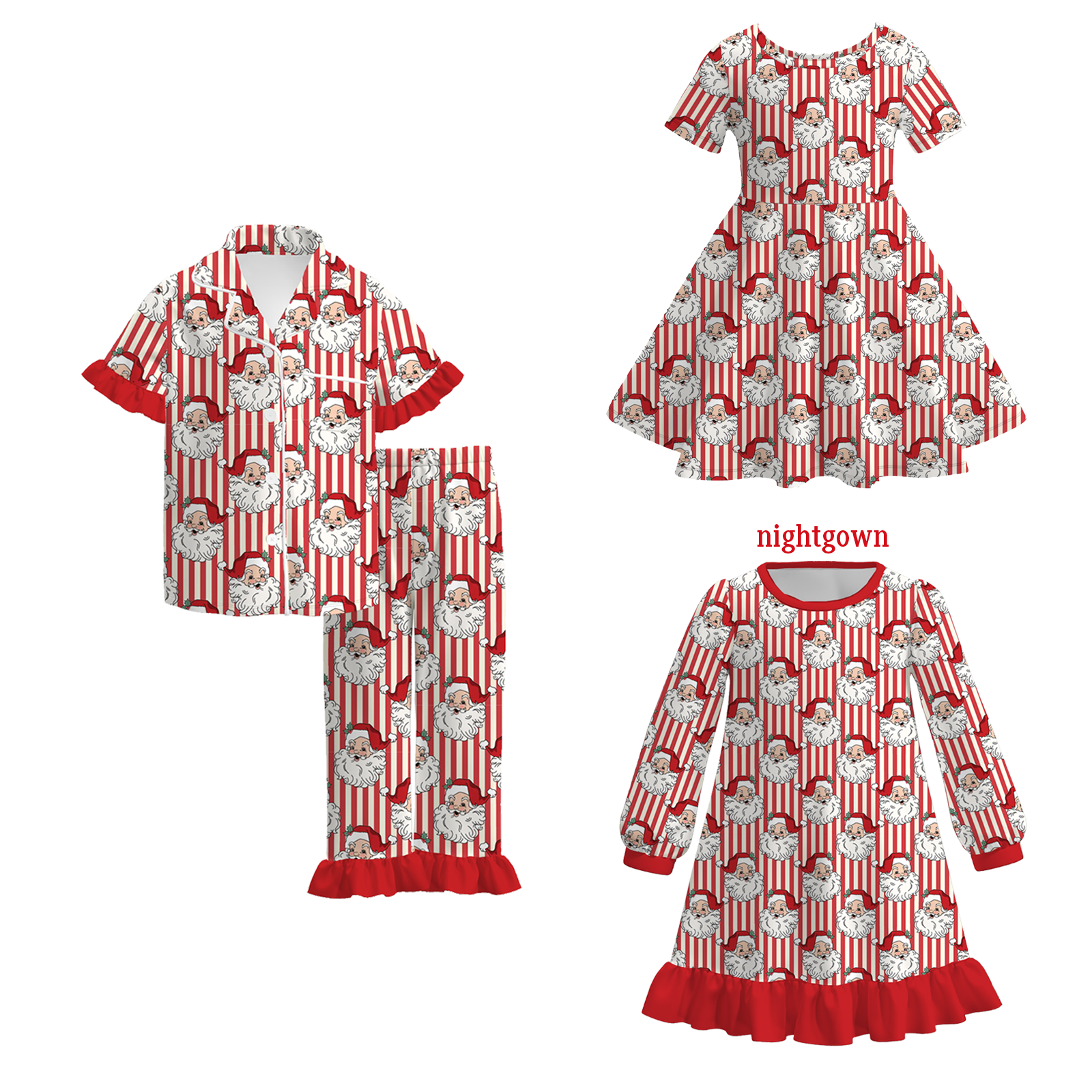 (Pre Order)Sisters Christmas Print Dress&Pajamas
