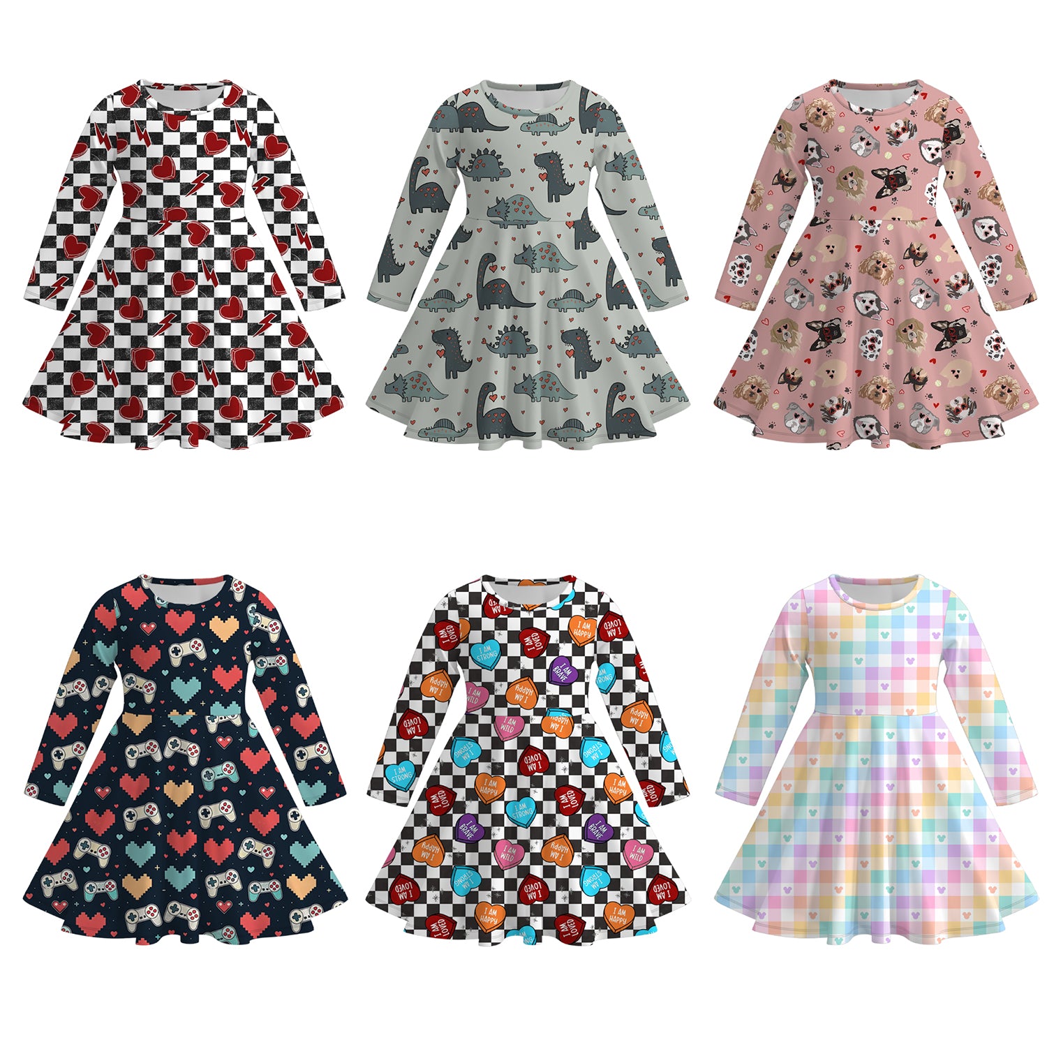 (Pre Order)Girls Valentine's Day Print Dress