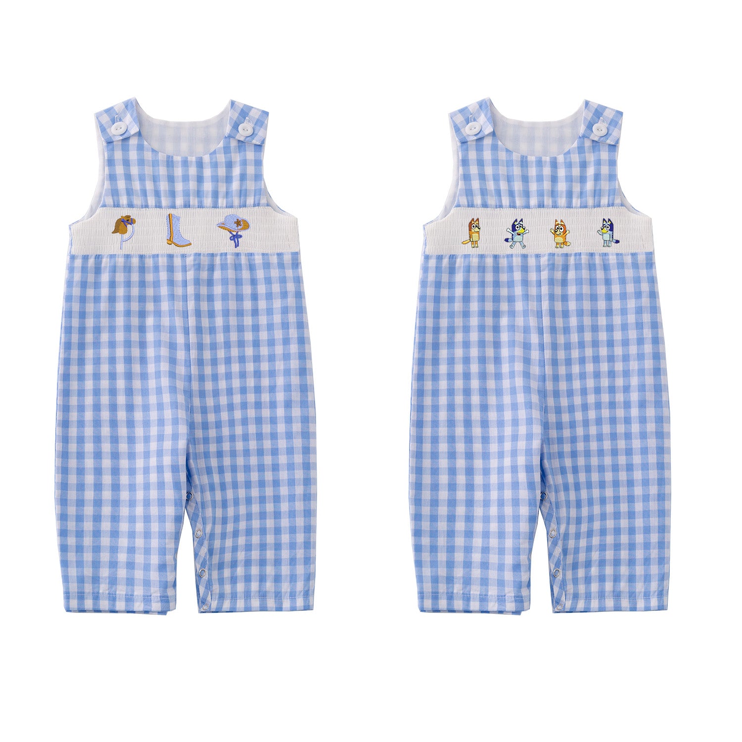 (Pre Order)Baby Boys Cartoon Embroidery Smocked Romper