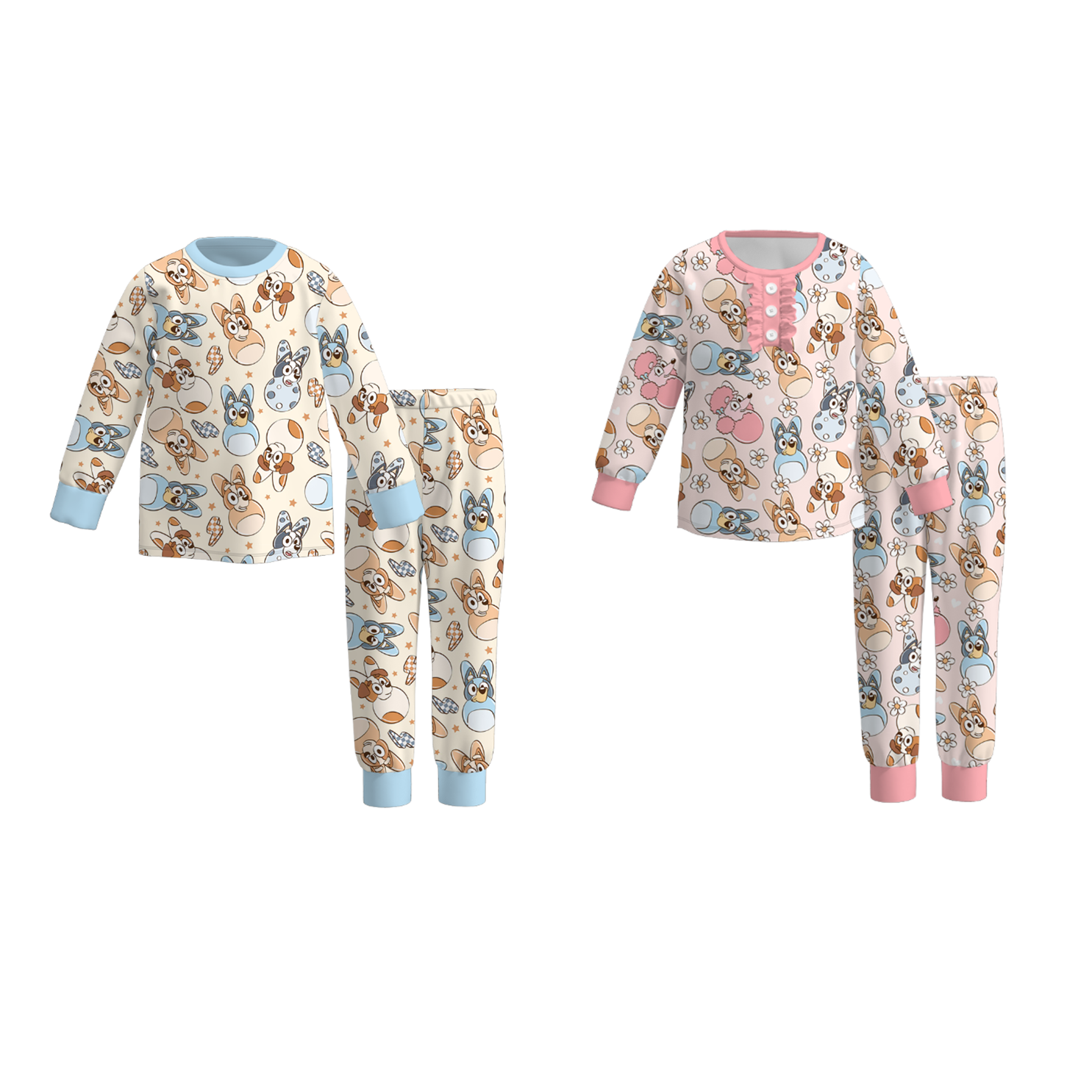 (Pre Order)Girls&Boys Easter Cartoon Print Pajamas