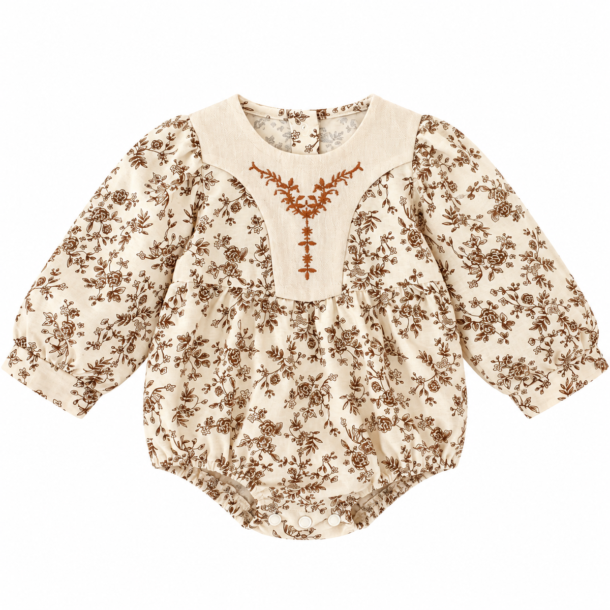 (Pre Order 2 Weeks)Toddler Girls Fall Embroidery Romper
