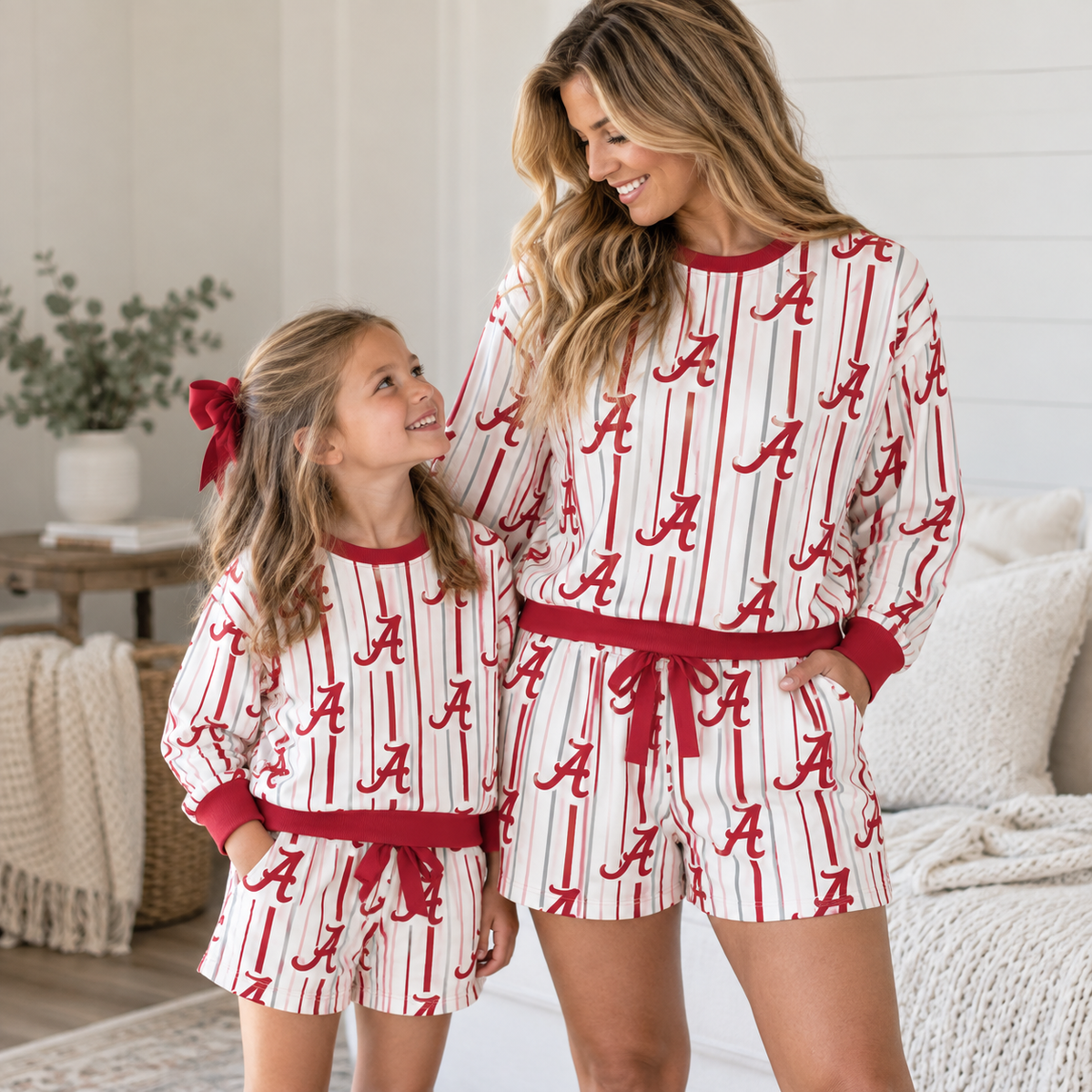 (Weekly Pre-Order)Mommy&Me Football Print Shorts Set(Ends 9.20)