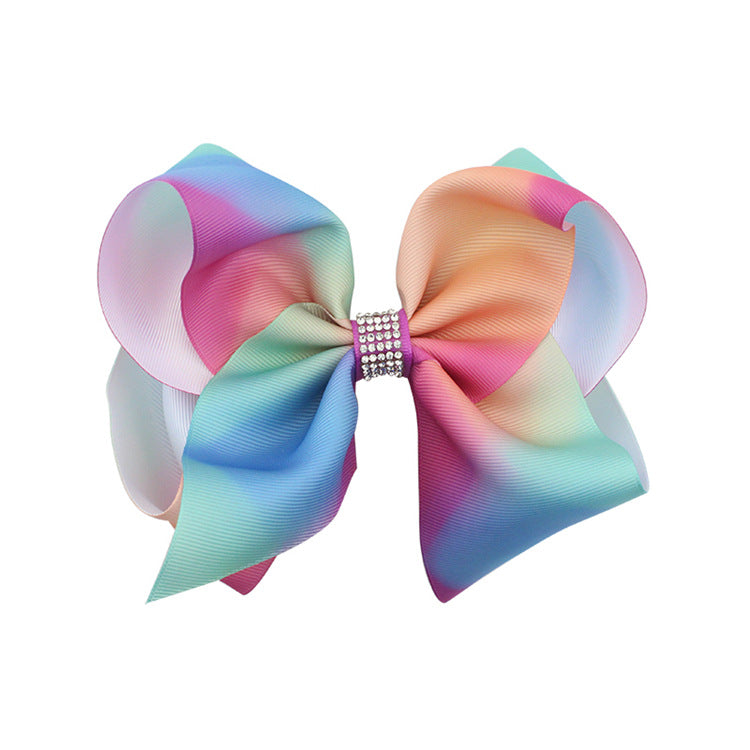 (Pre Order)Fashion Oversize Rainbow Bow for Girls