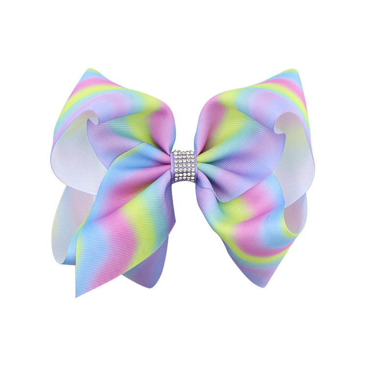 (Pre Order)Fashion Oversize Rainbow Bow for Girls