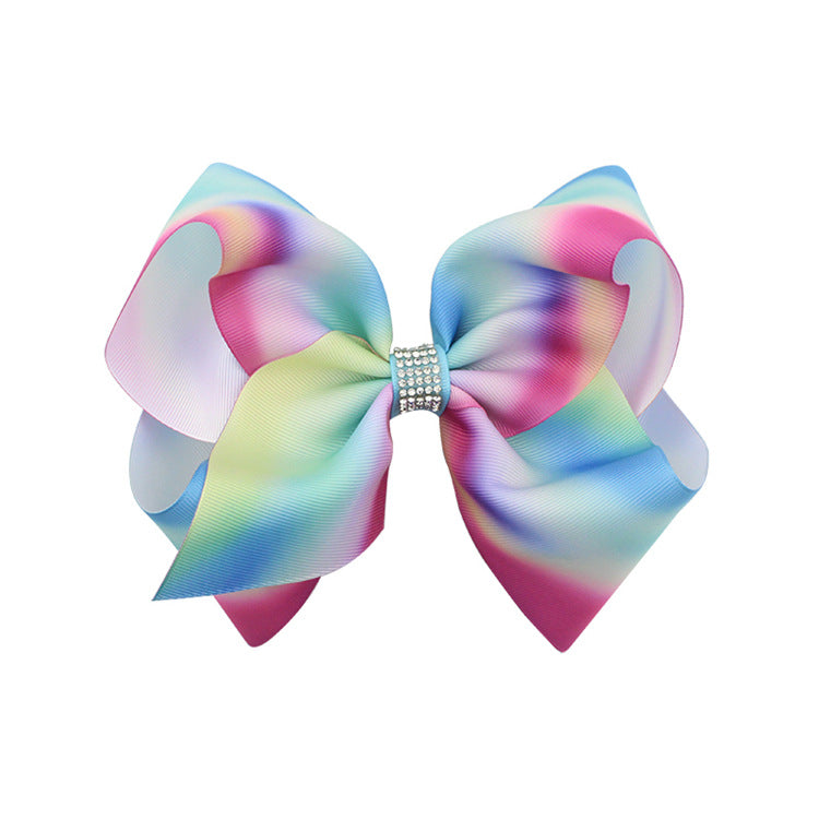 (Pre Order)Fashion Oversize Rainbow Bow for Girls
