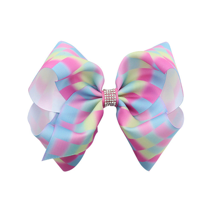 (Pre Order)Fashion Oversize Rainbow Bow for Girls