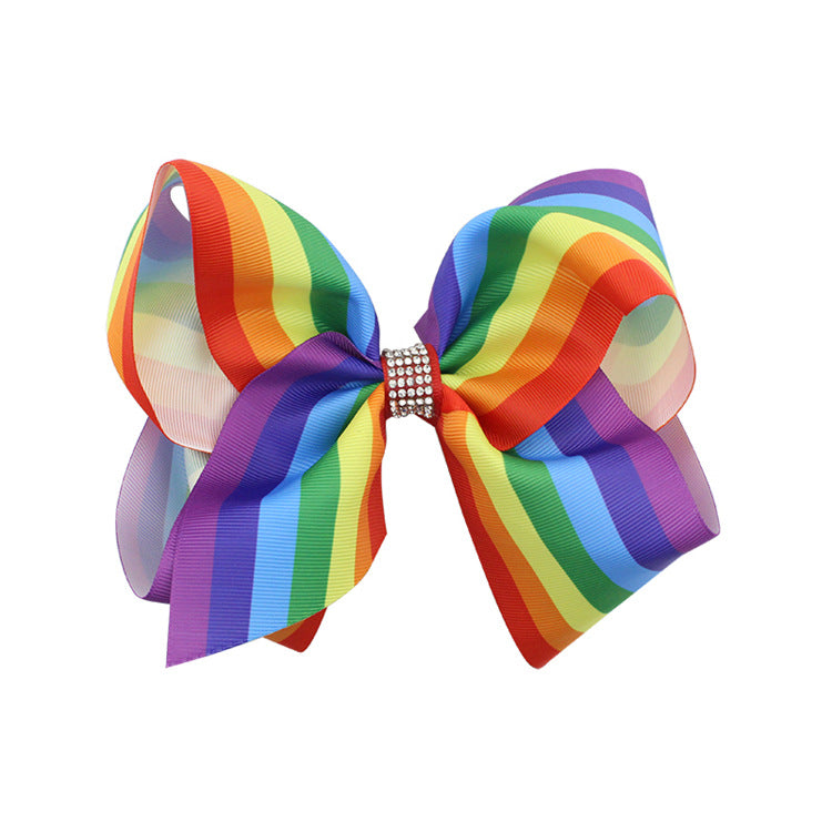 (Pre Order)Fashion Oversize Rainbow Bow for Girls